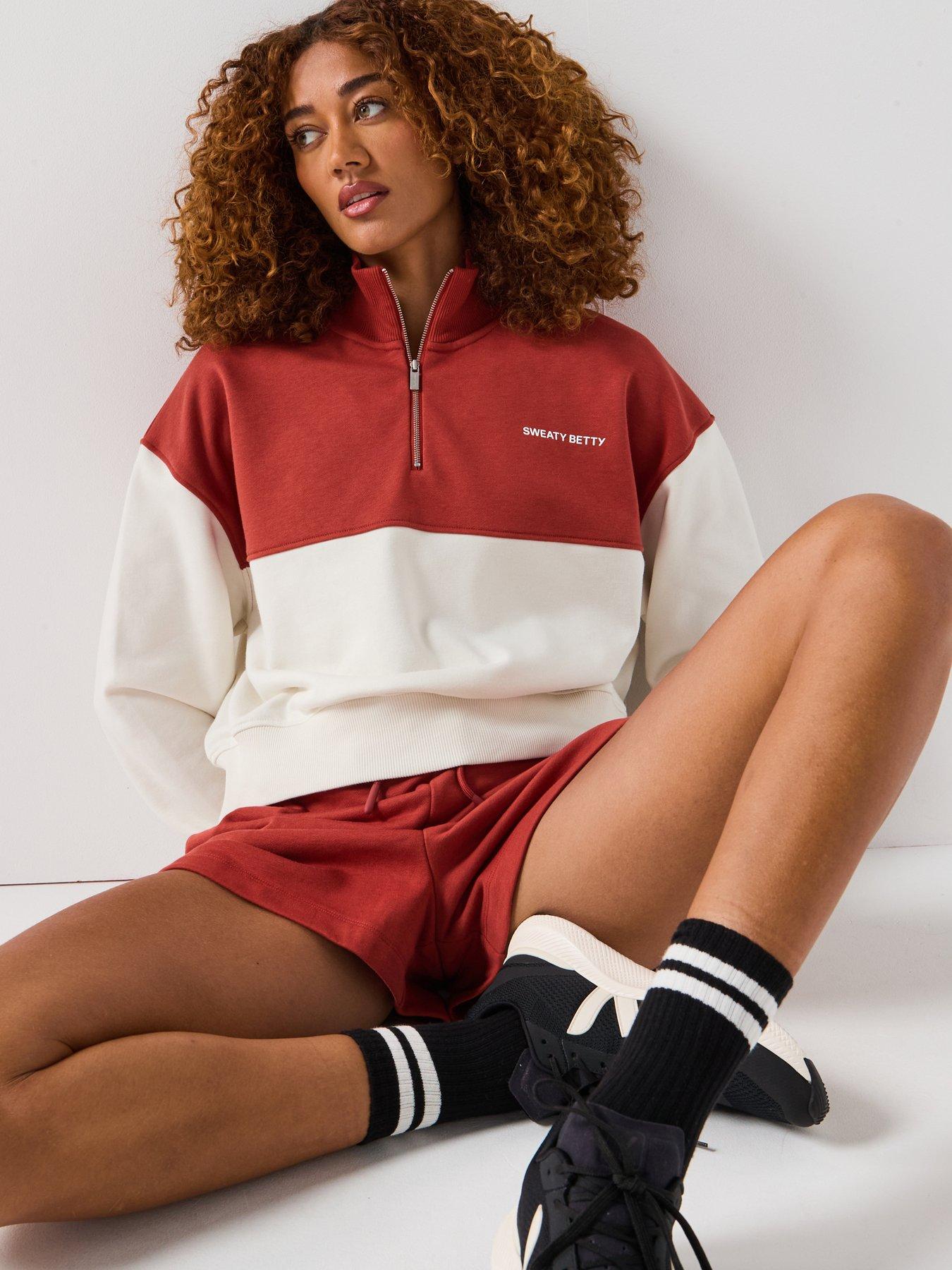 Image 5 of 5 of Sweaty Betty Womens Training Revive Crop Half Zip - White