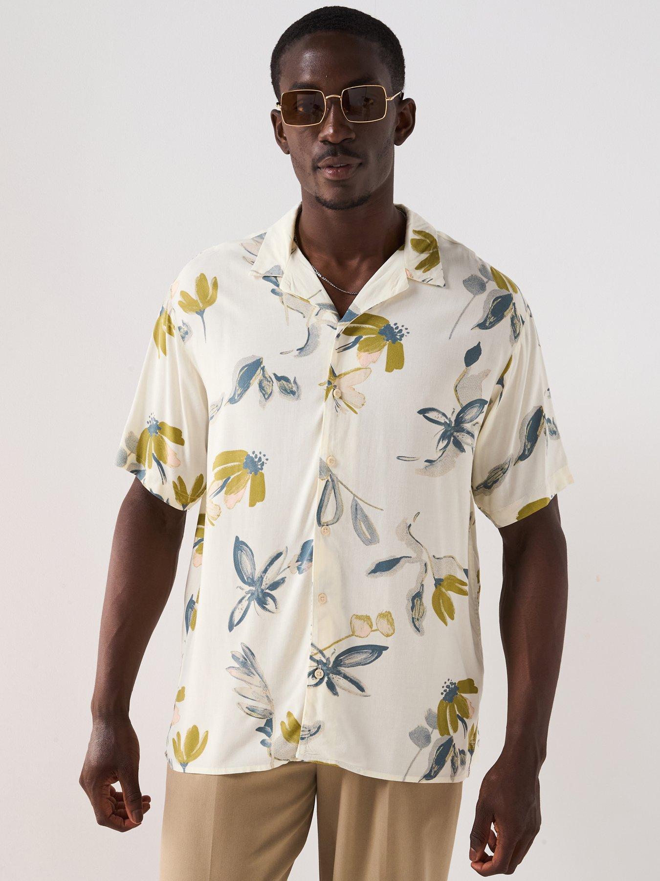 undefined Luke Varenna Aop Short Sleeve Shirt - Cloud Dancer