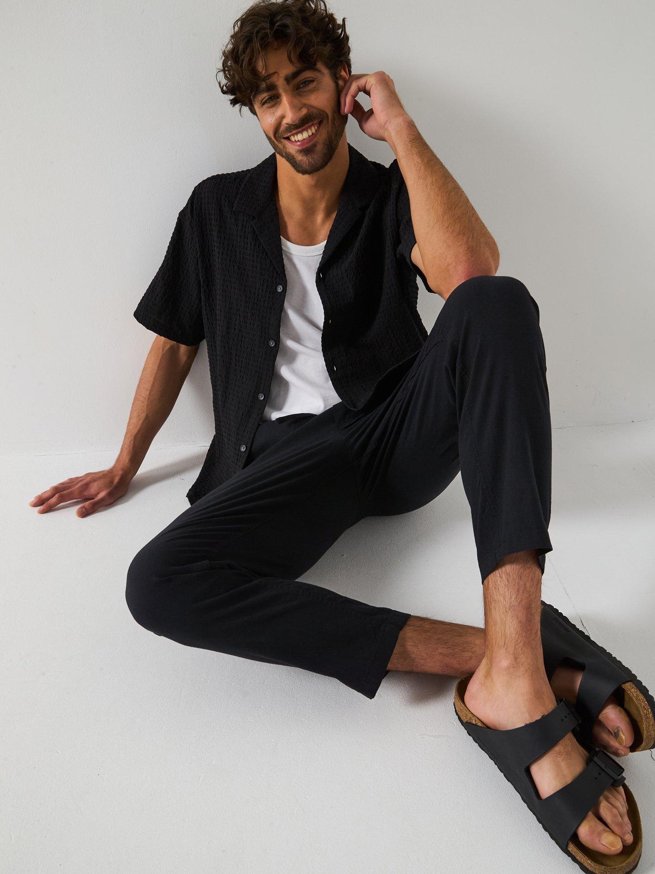 Image 4 of 6 of Jack & Jones Linen Blend Tapered Fit Trousers - Black