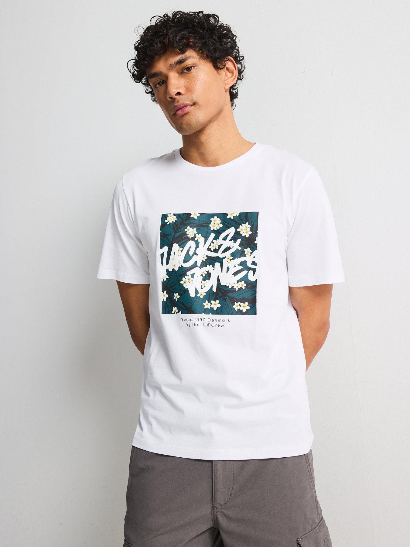 Image of Jack & Jones Hawaii Box Logo T-Shirt - White
