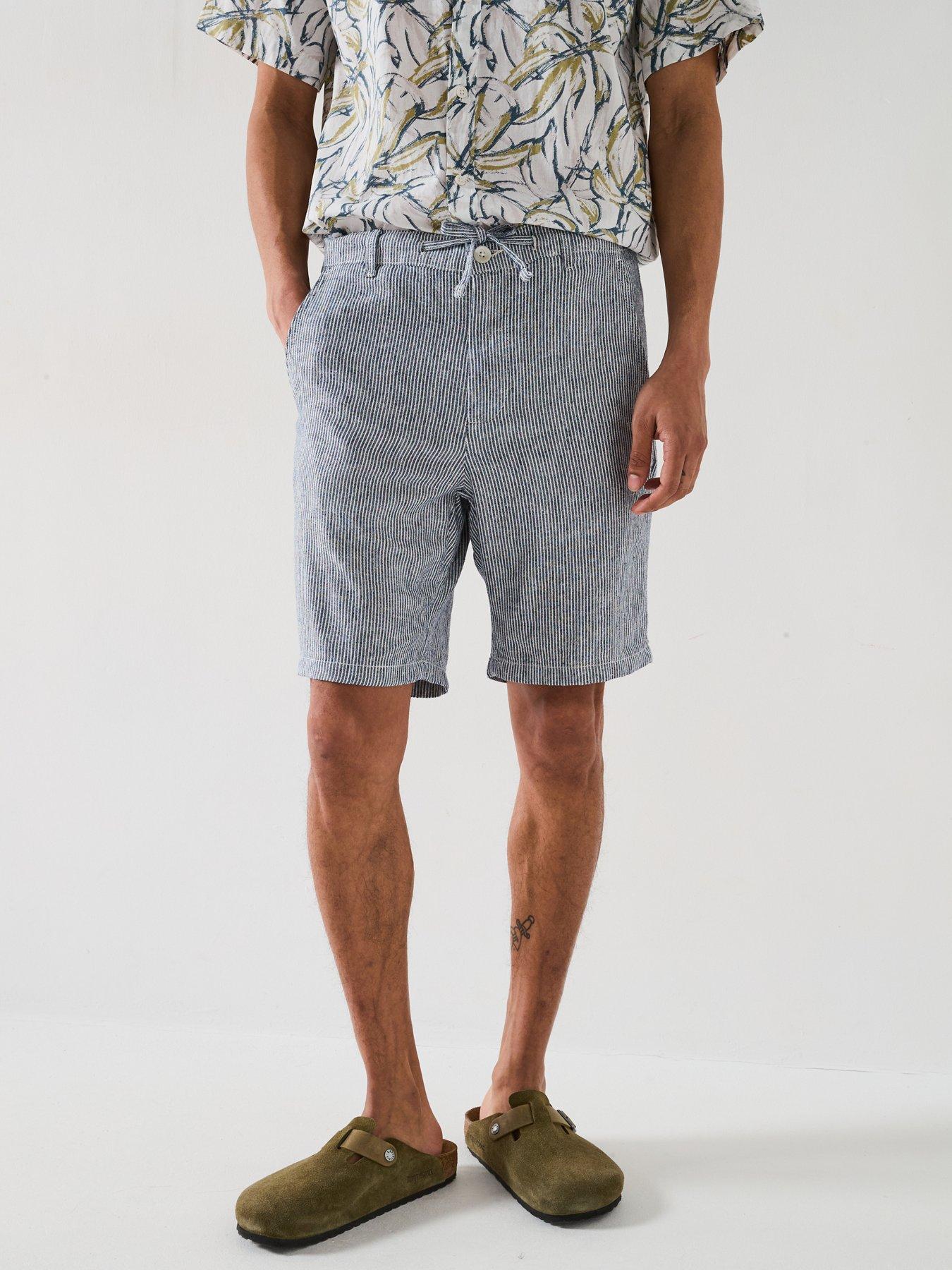 Image of Jack & Jones Stace Mykonos Stripe Chino Shorts - Blue Indigo