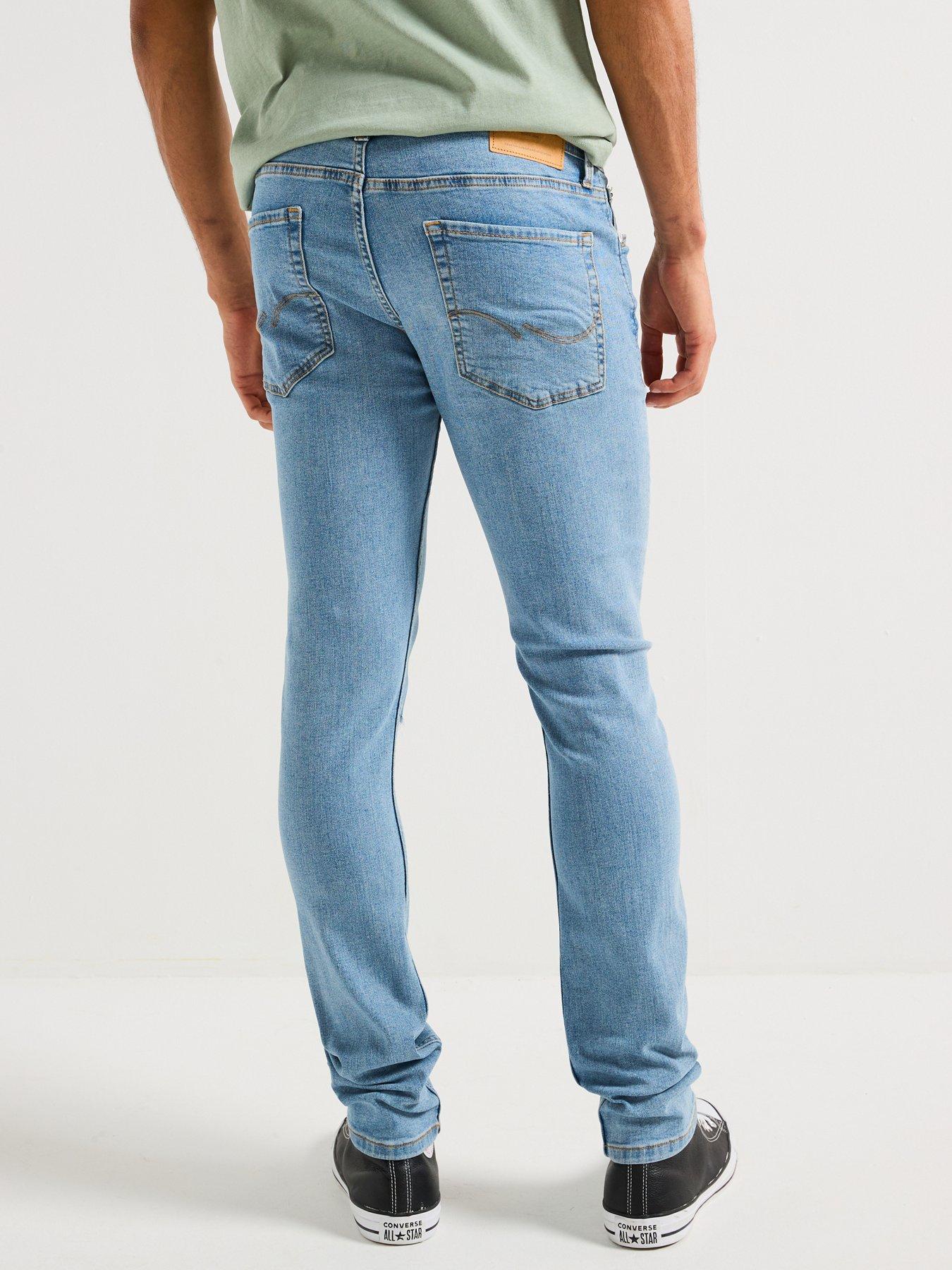 Image 2 of 4 of Jack & Jones Glenn Slim Fit Distressed Jeans - Blue Denim