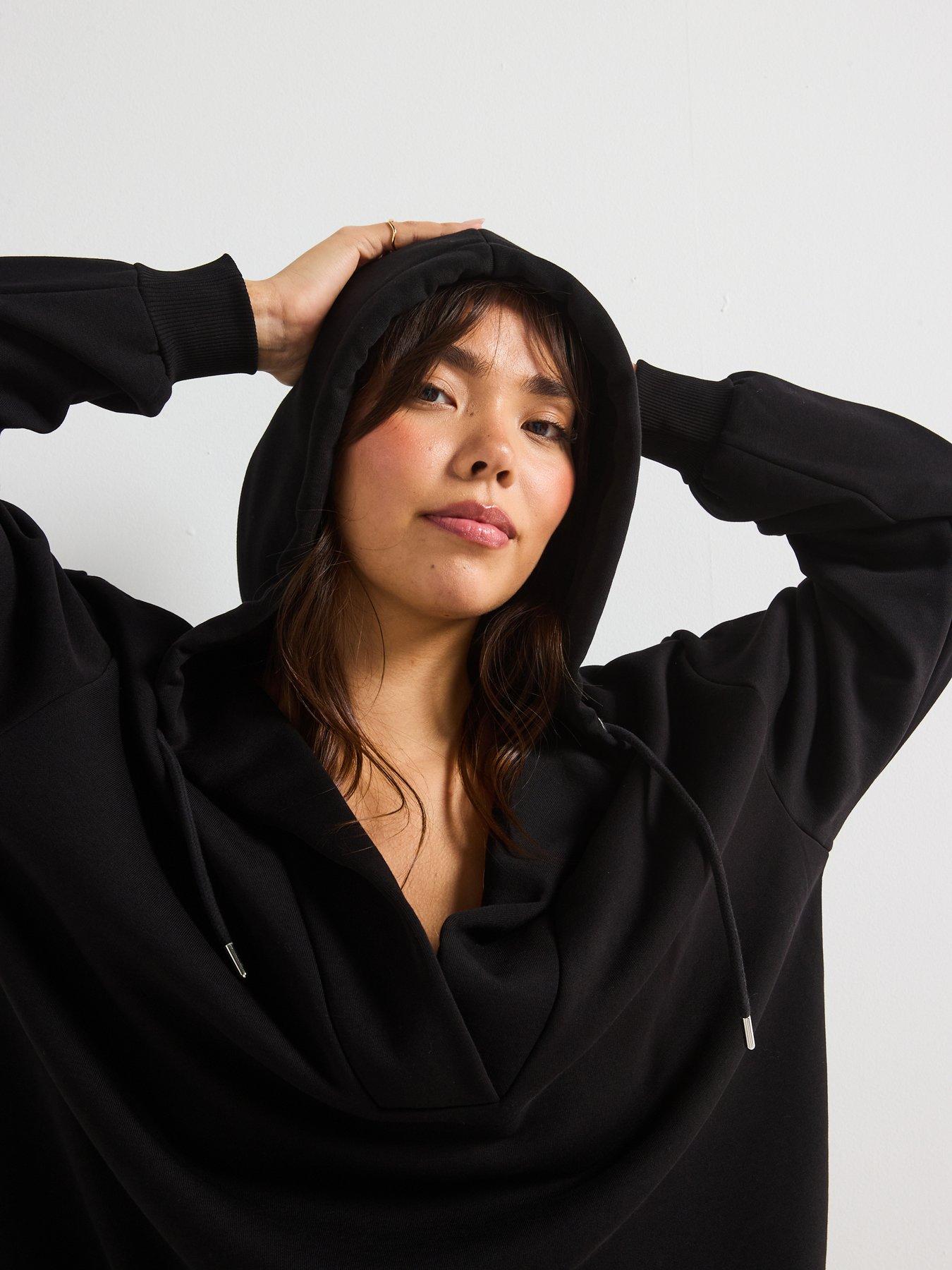 v-by-very-curve-v-neck-hoodie-blackdetail