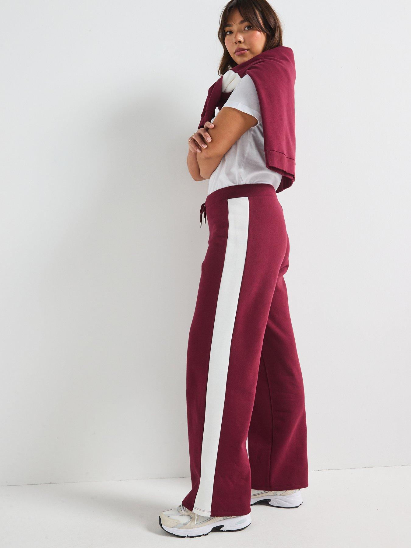 Image 6 of 6 of V by Very Curve Side Stripe Wide Leg Trouser - Red