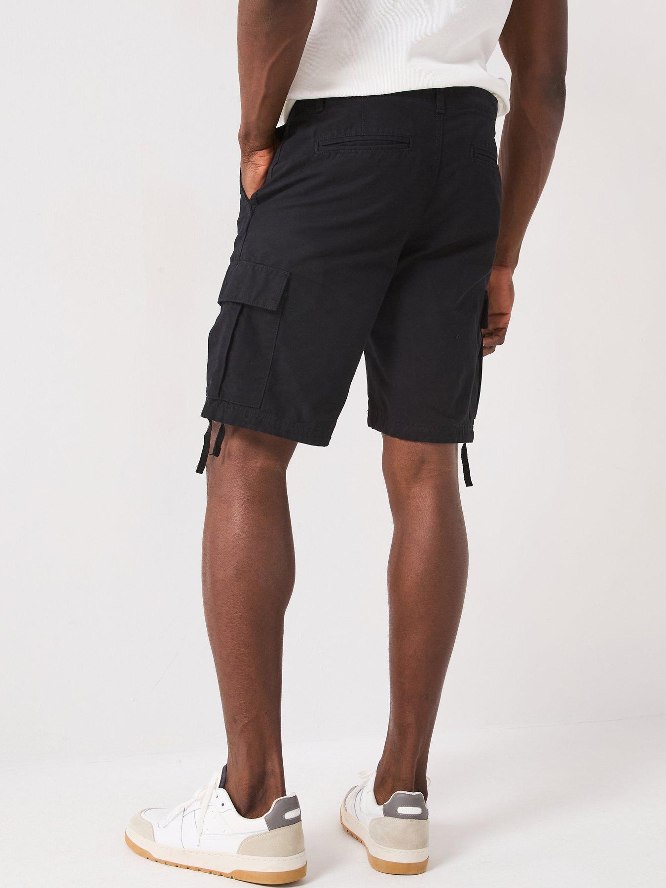 jack-jones-cole-barkley-cargo-shorts-blackstillFront