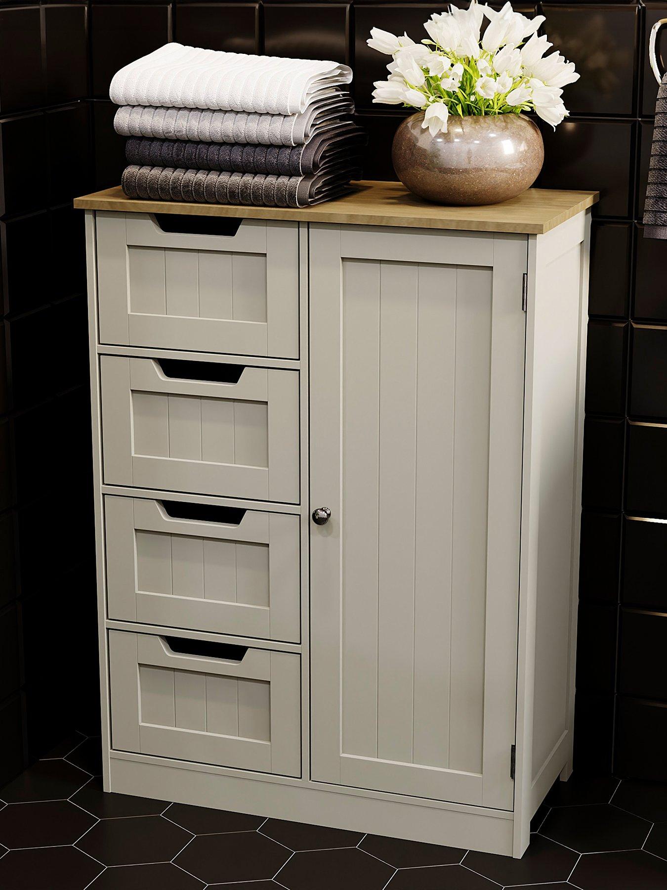 Image of Bath Vida Priano 4 Drawer 1 Door Freestanding Unit