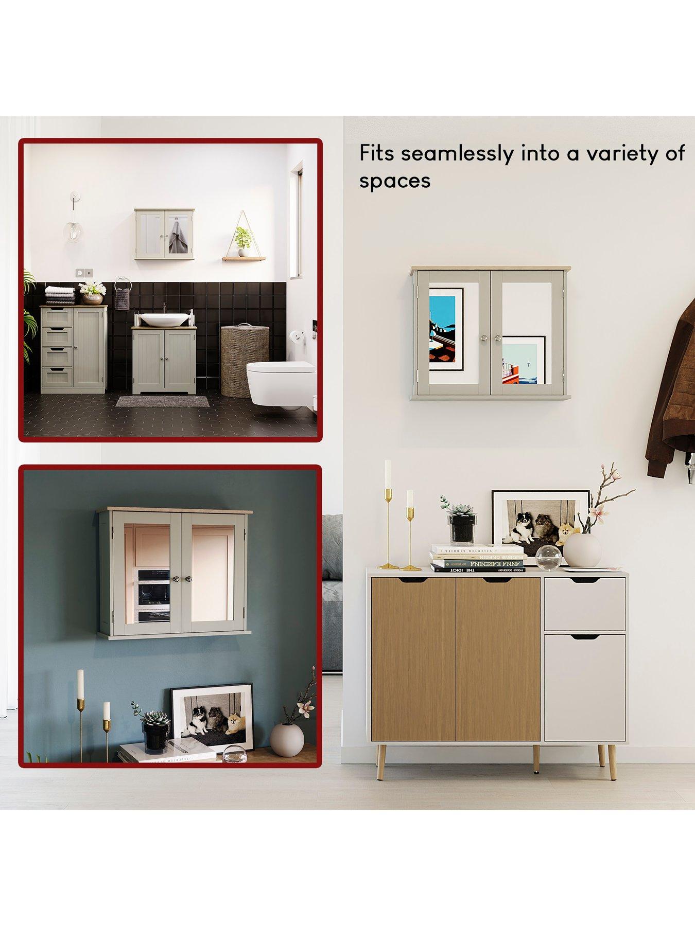 Image 4 of 7 of Bath Vida Priano 2 Door Mirrored Wall Cabinet