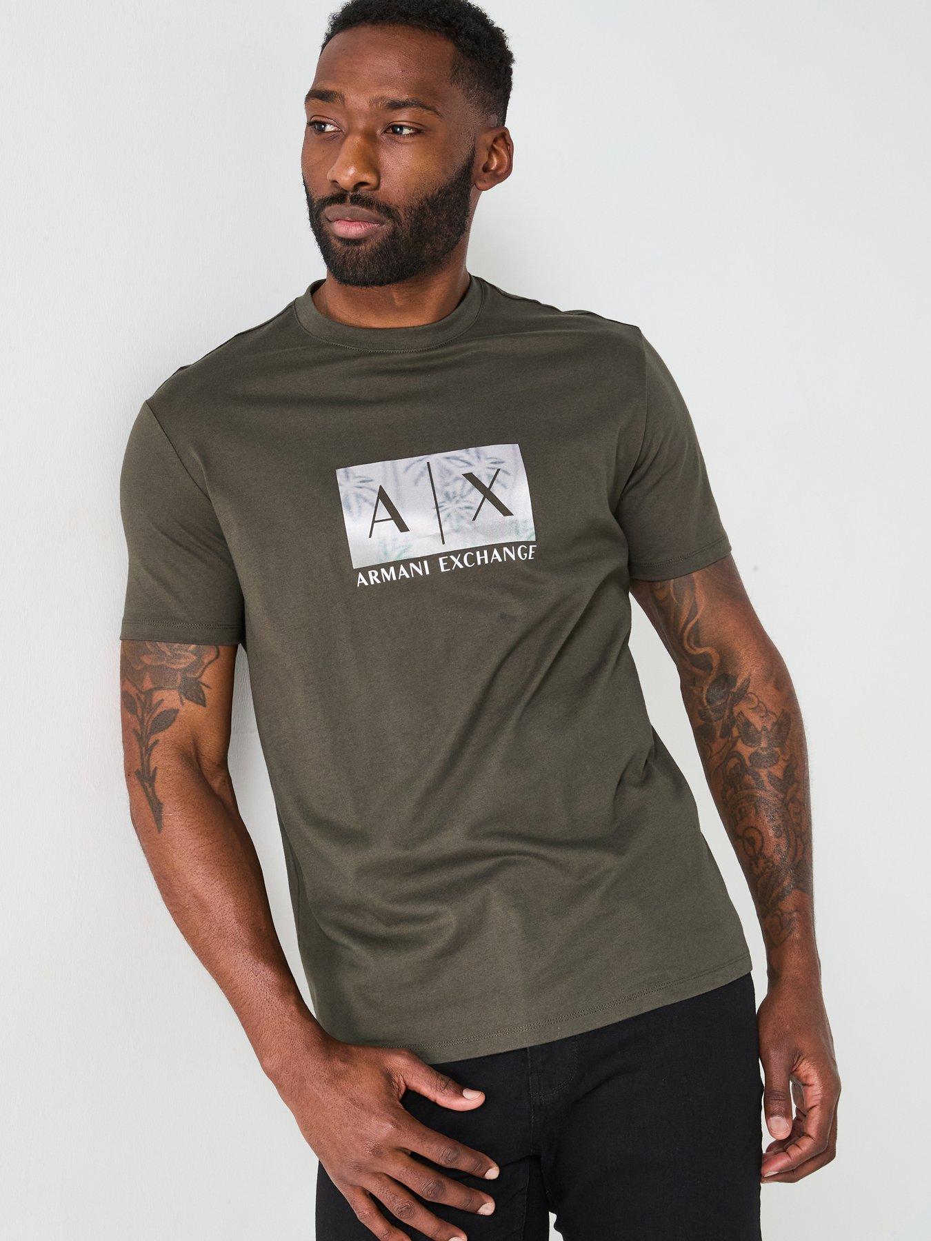 armani-exchange-printed-logo-t-shirt-dark-khakifront