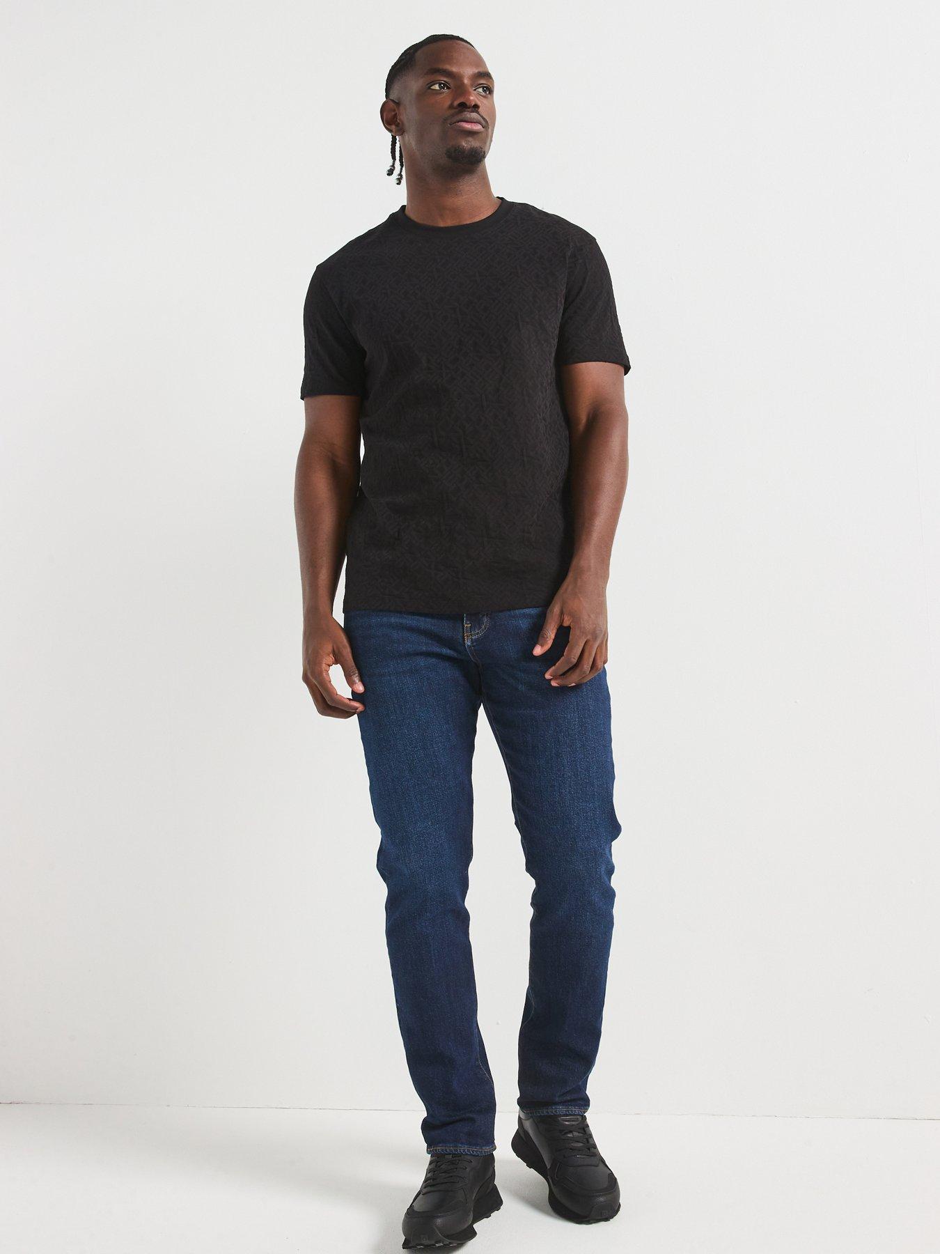 armani-exchange-embossed-print-crew-neck-t-shirt-blackback