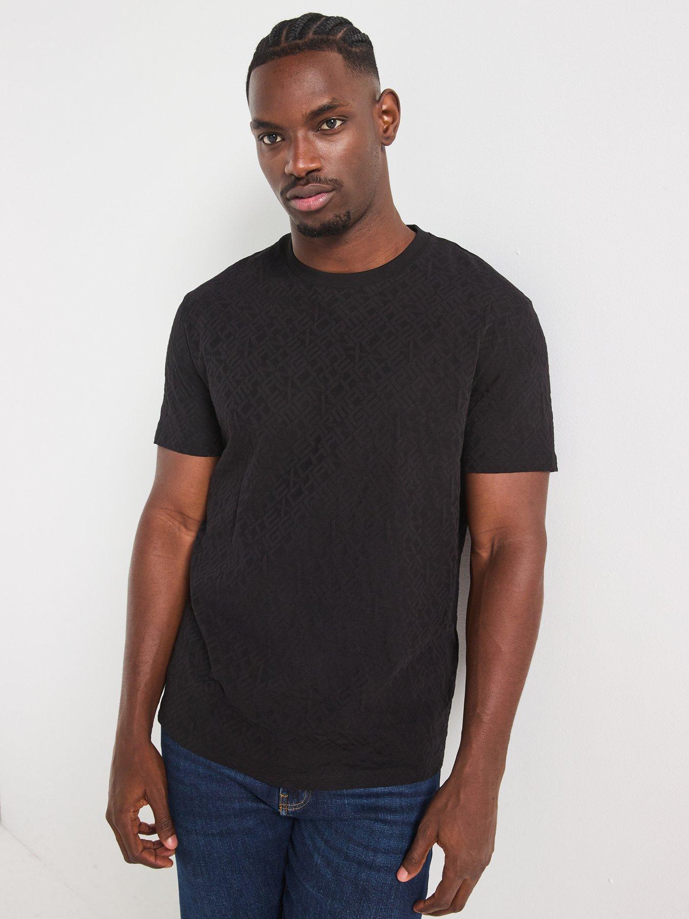 armani-exchange-embossed-print-crew-neck-t-shirt-blackdetail