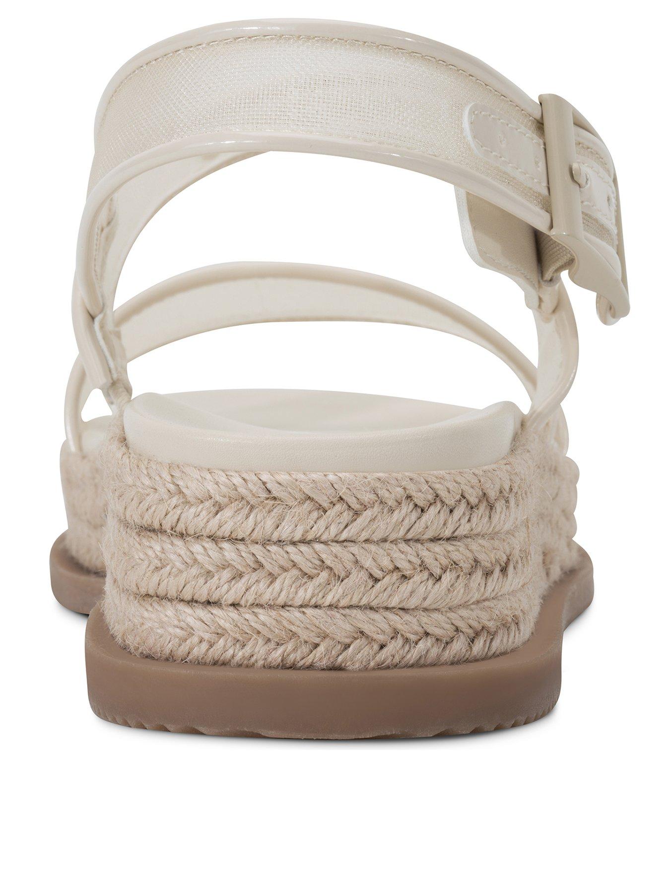 Image 3 of 5 of DKNY Bernae Slingback Wedge Espadrille Sandals - White
