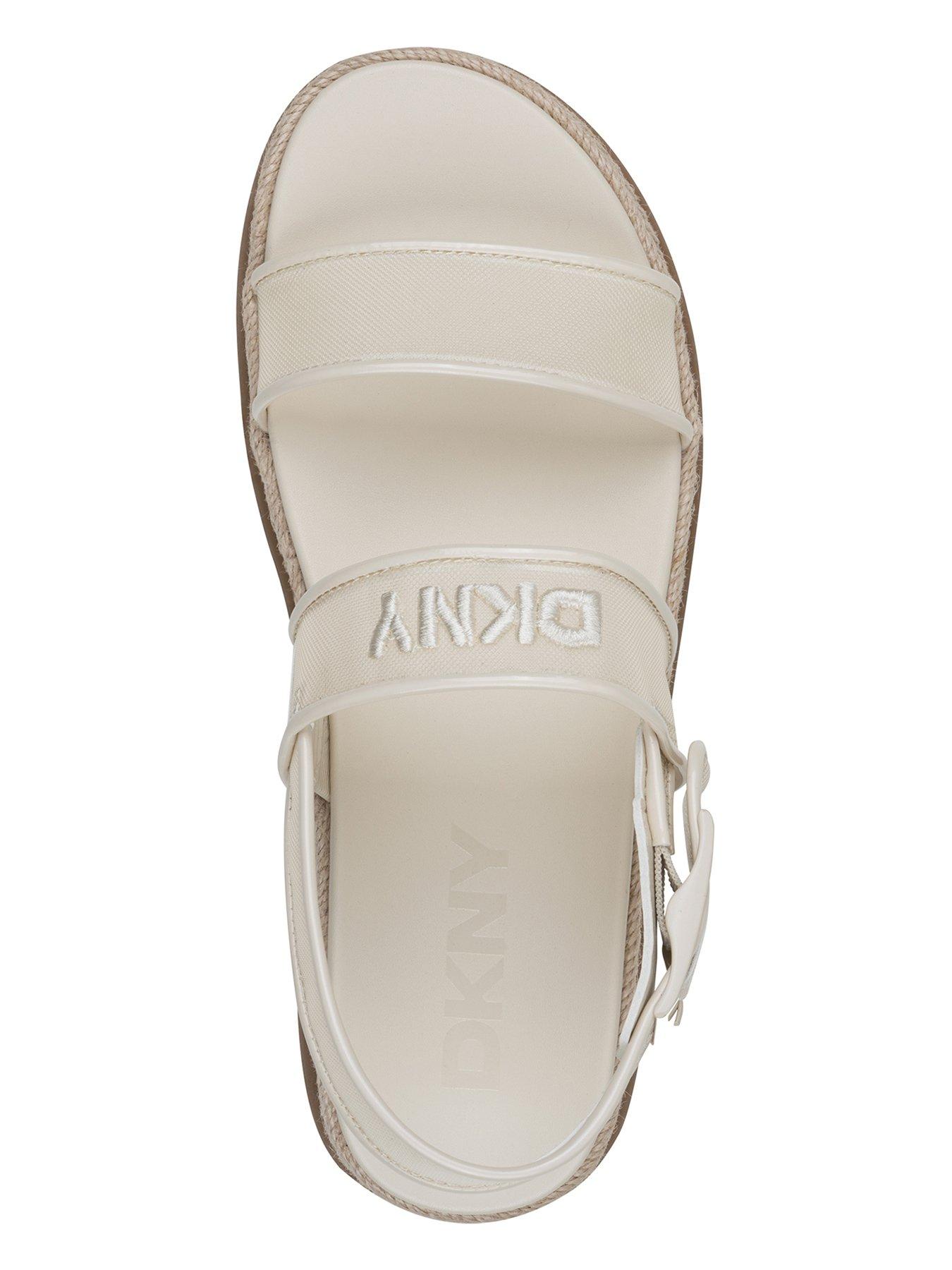 Image 4 of 5 of DKNY Bernae Slingback Wedge Espadrille Sandals - White