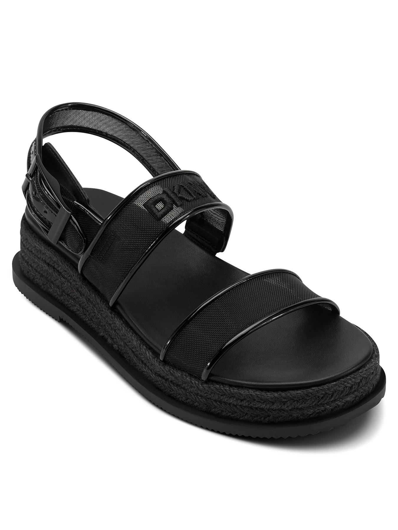 Image 2 of 5 of DKNY Bernae Slingback Wedge Espadrille Sandals - Black