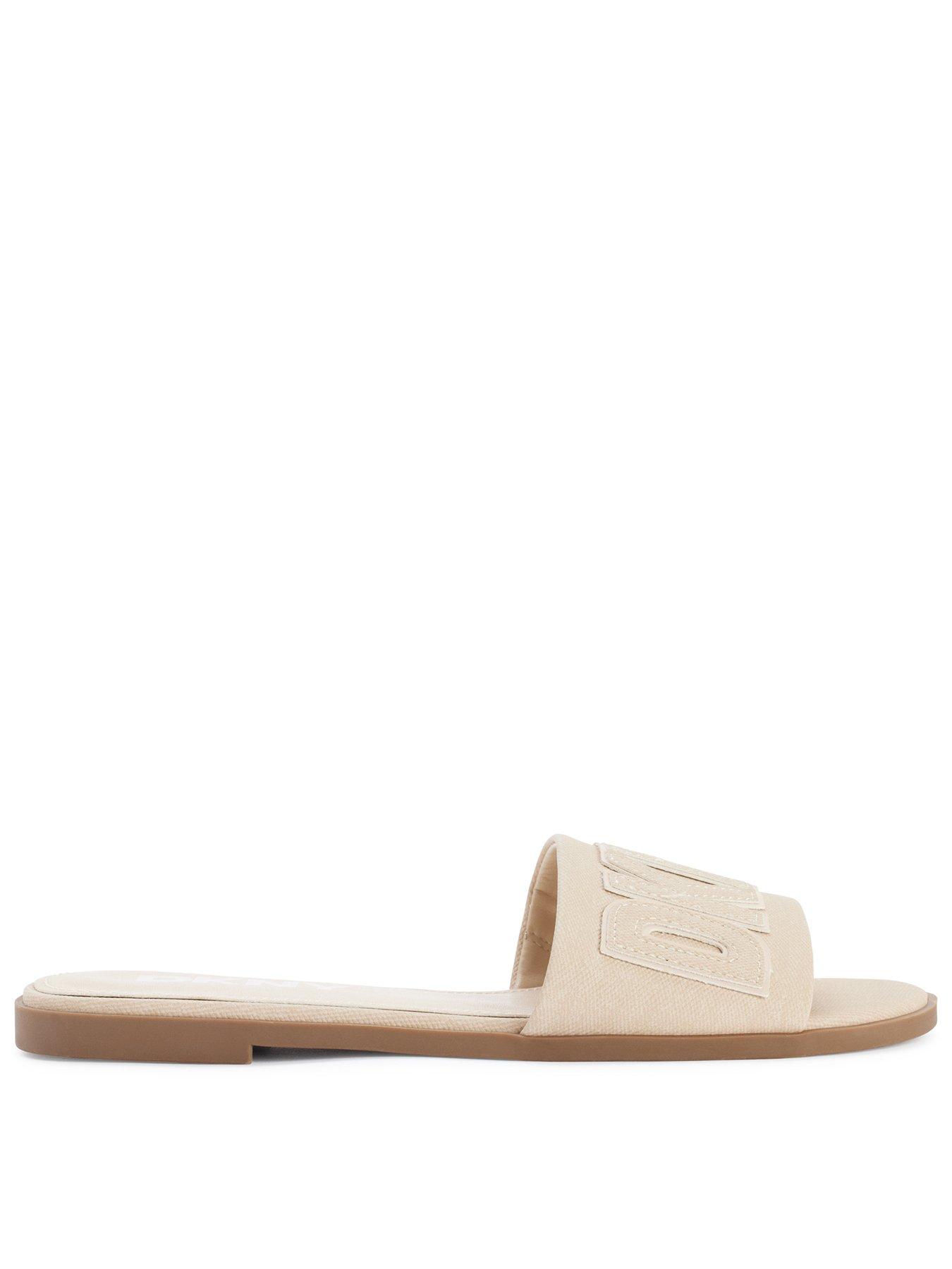 DKNY Wilow Flat Sliders - Beige