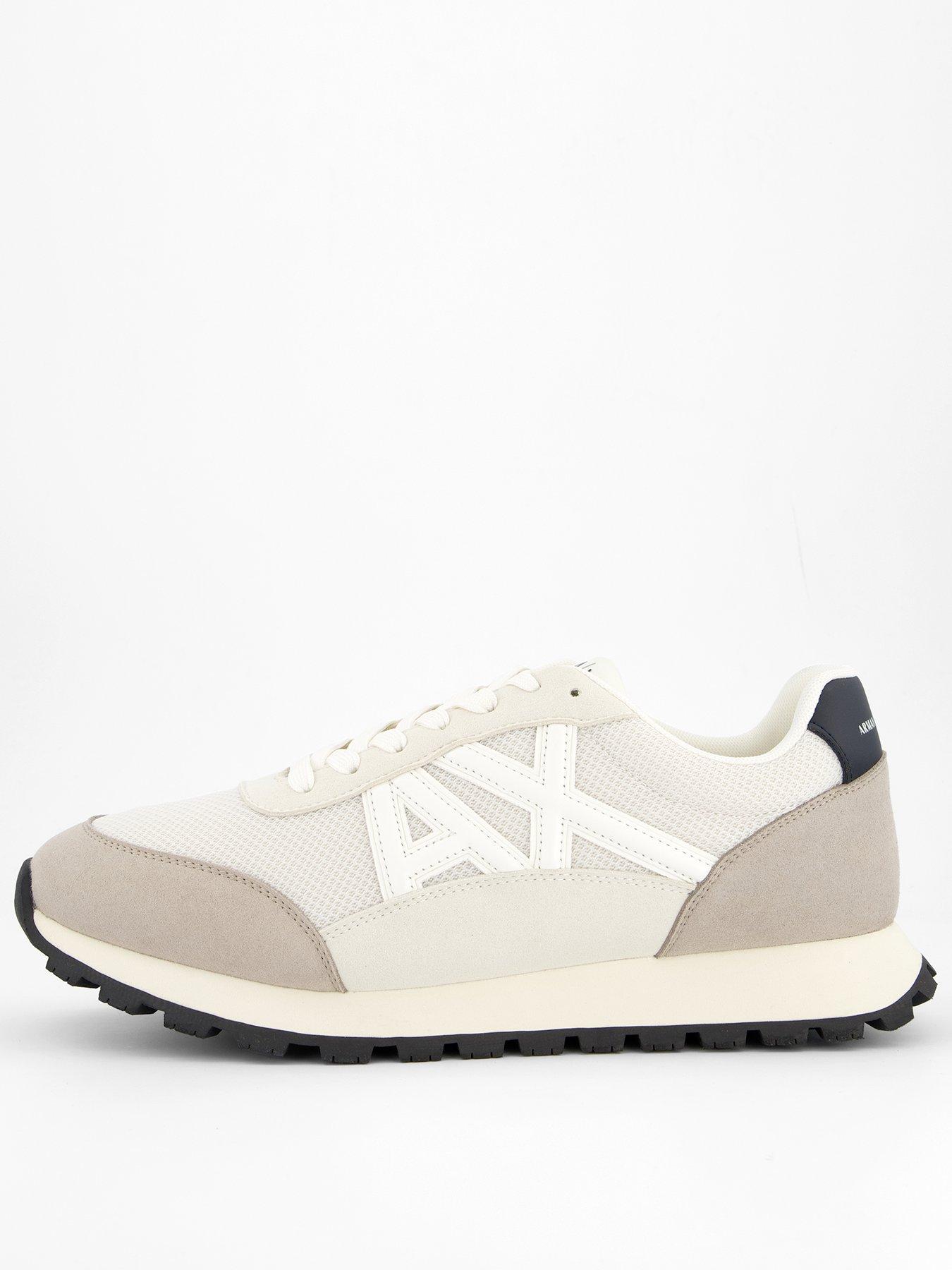Image 1 of 6 of Armani Exchange Large Logo Trainers - Natural