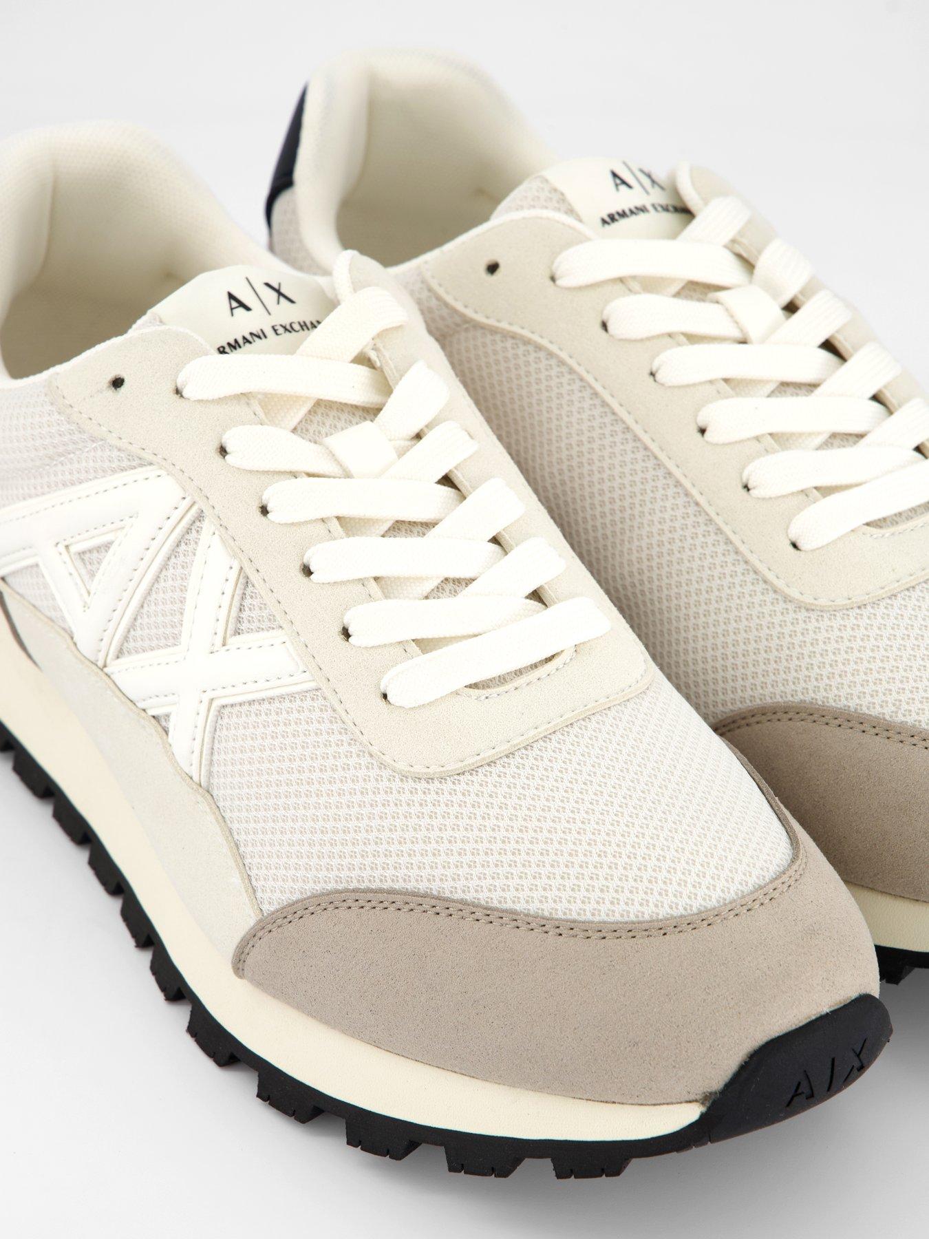 Image 4 of 6 of Armani Exchange Large Logo Trainers - Natural