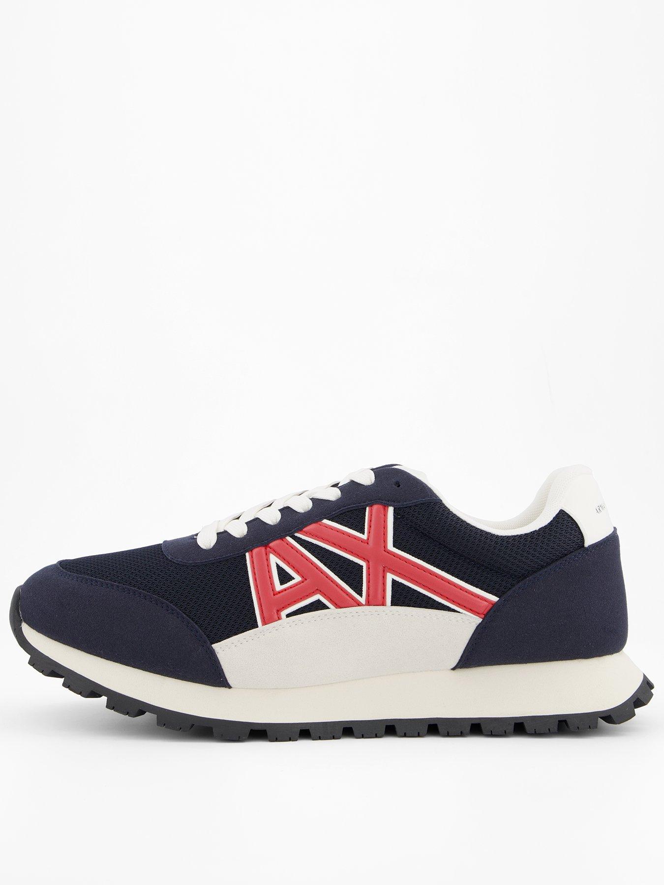 Image 1 of 6 of Armani Exchange Large Logo Trainers - Navy