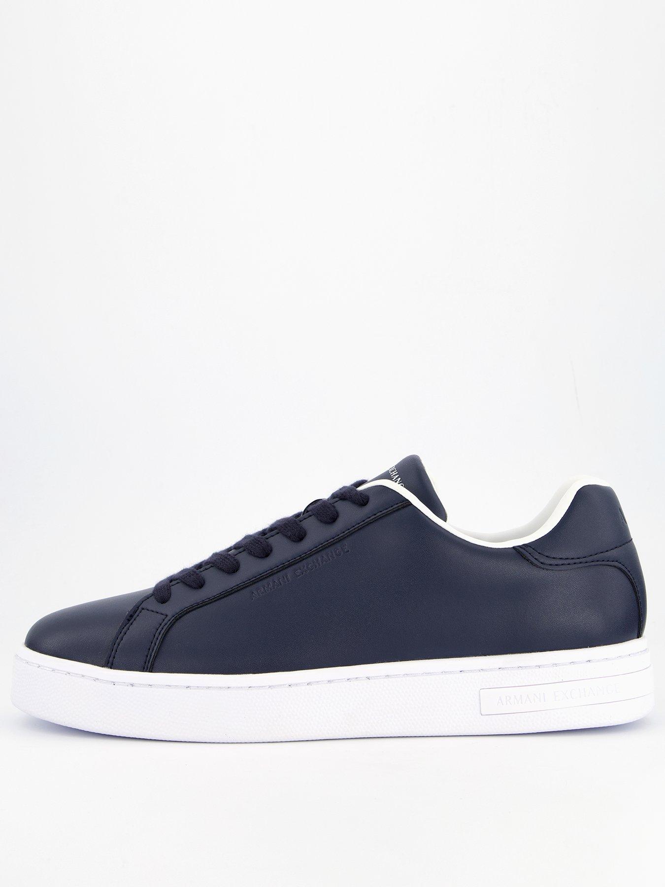 Image 1 of 6 of Armani Exchange Action Leather Trainers - Navy