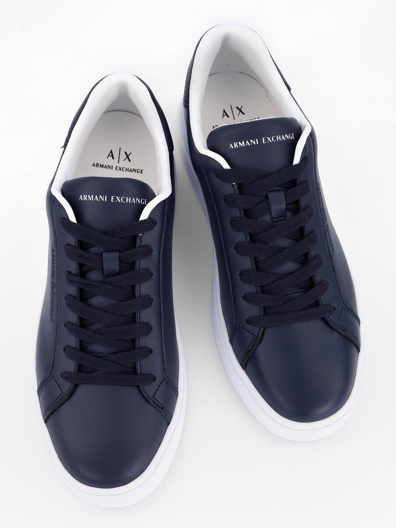 Image 3 of 6 of Armani Exchange Action Leather Trainers - Navy