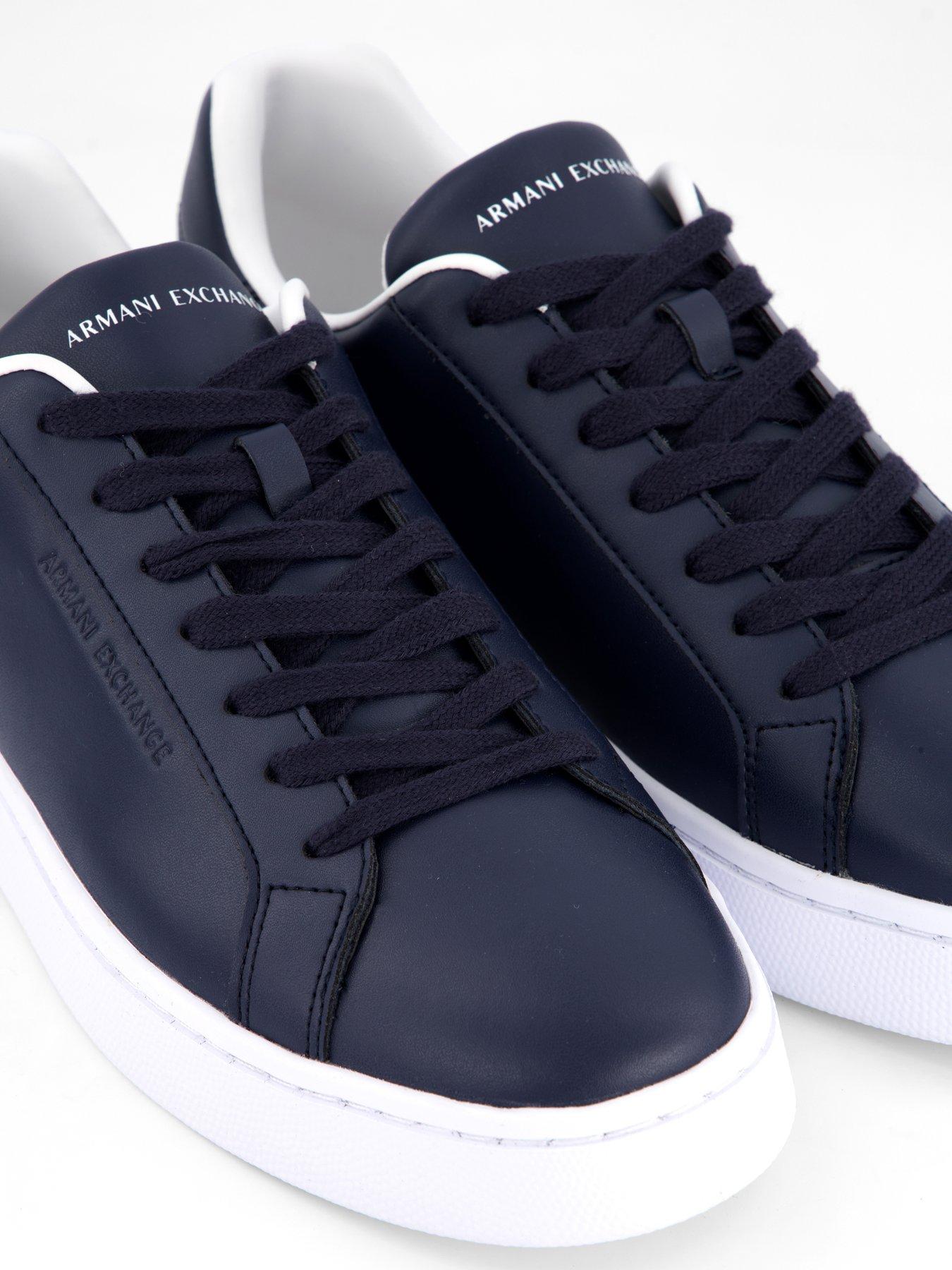 Image 4 of 6 of Armani Exchange Action Leather Trainers - Navy