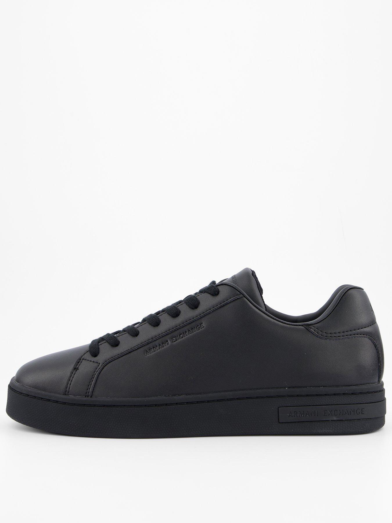 Armani Exchange Action Leather Trainers - Black