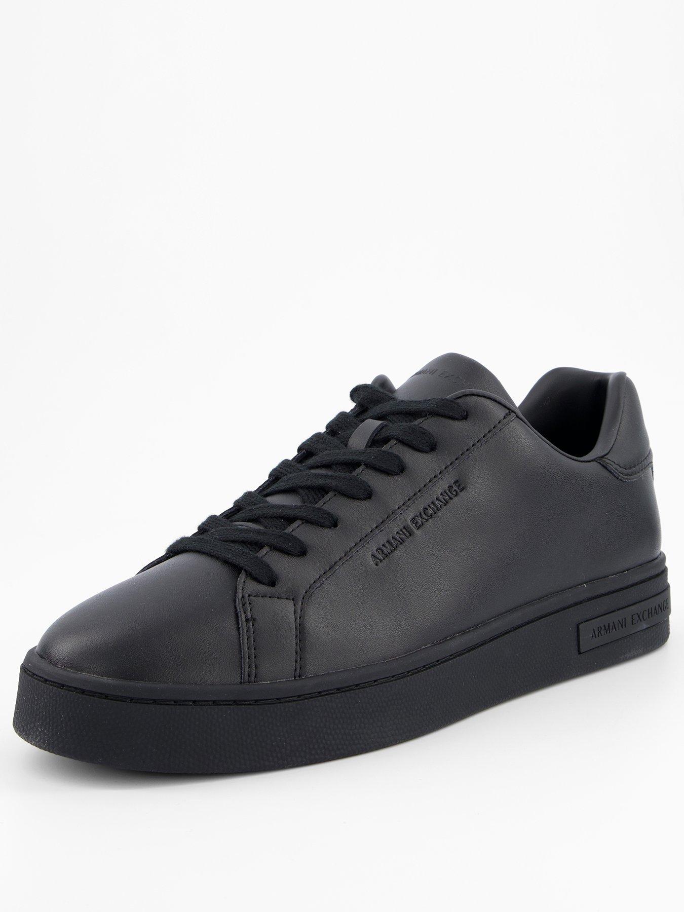 armani-exchange-action-leather-trainers-blackstillFront
