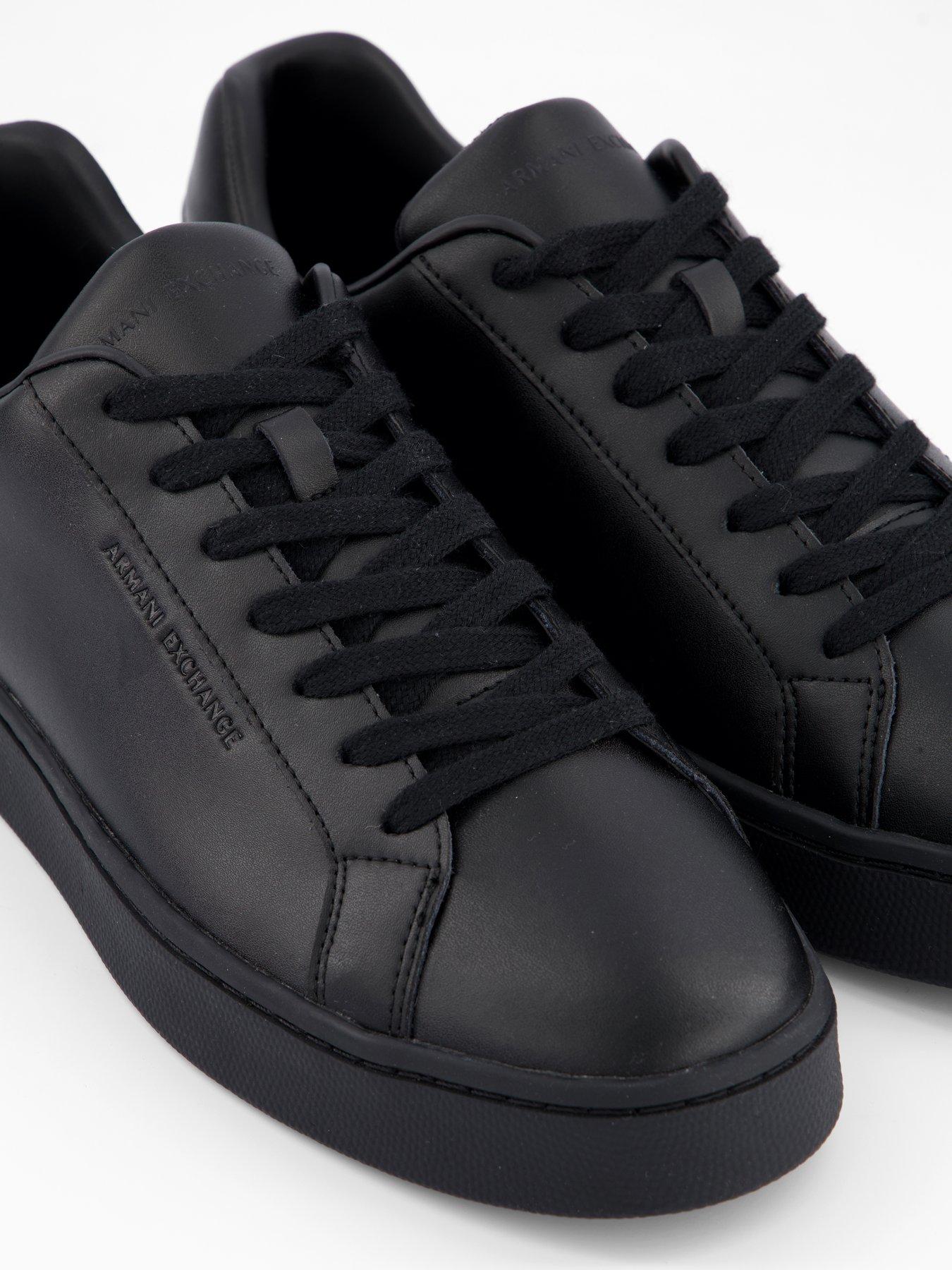Image 4 of 6 of Armani Exchange Action Leather Trainers - Black