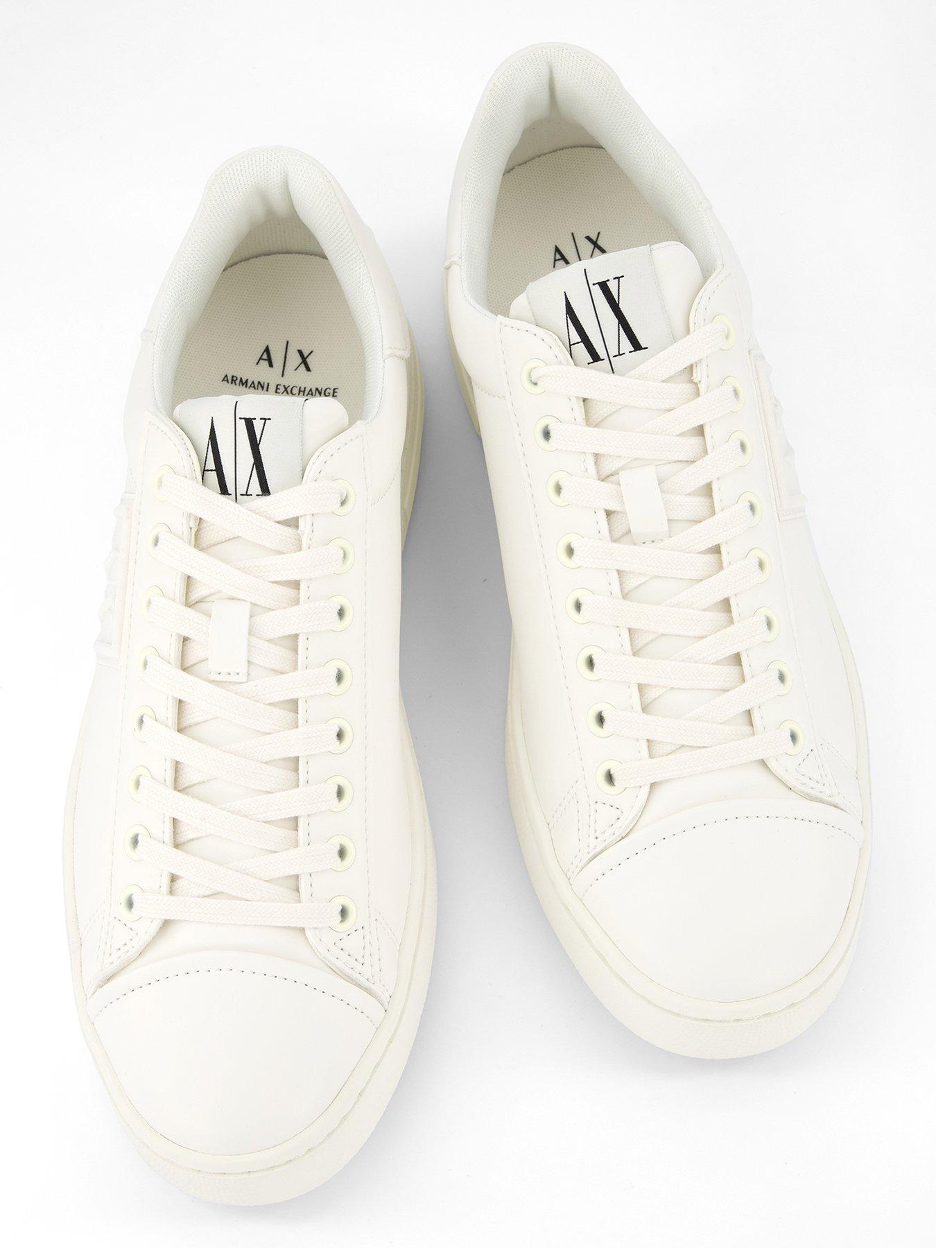 Image 3 of 6 of Armani Exchange Badge Detail Trainers - White