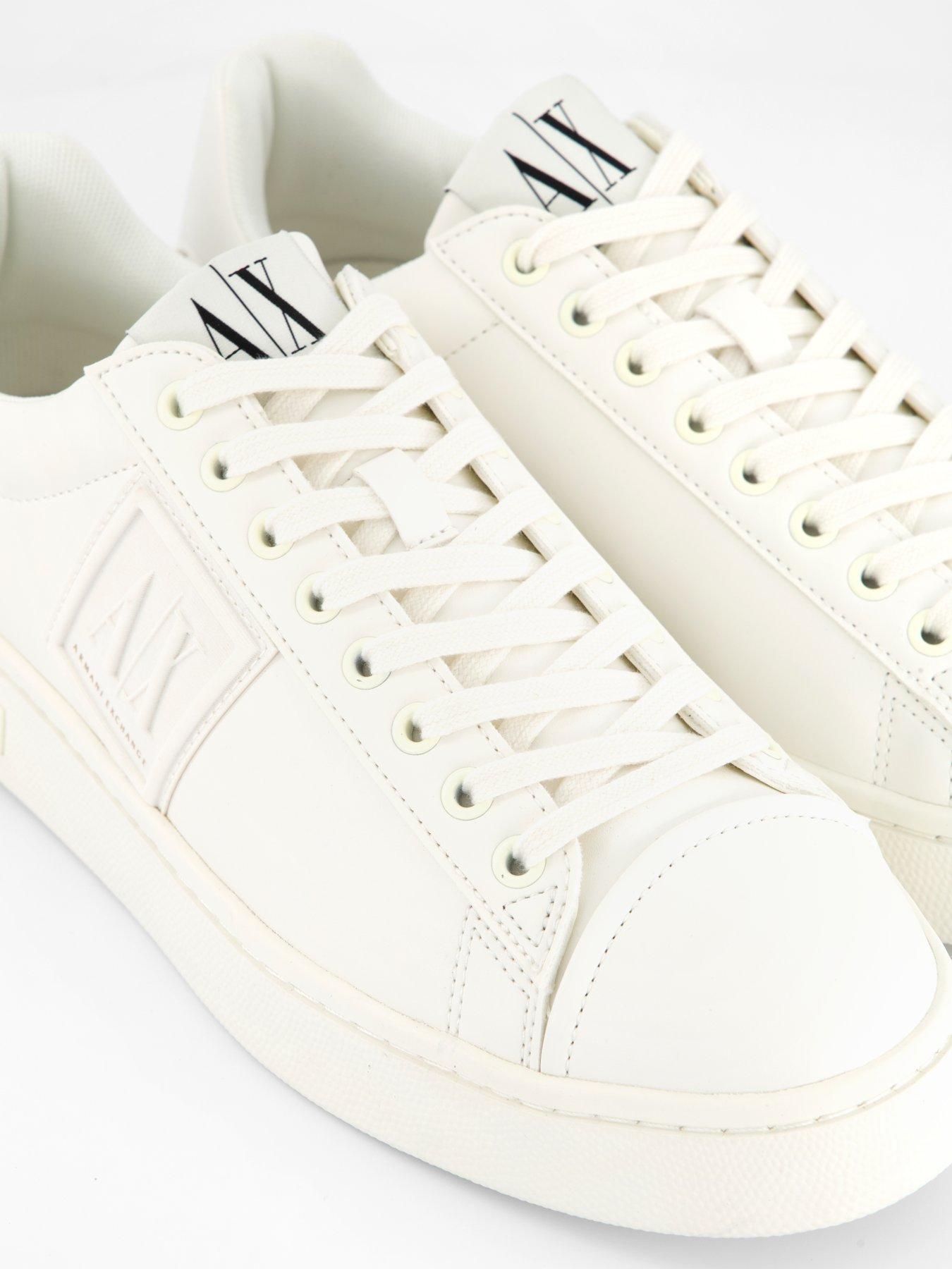 Image 4 of 6 of Armani Exchange Badge Detail Trainers - White