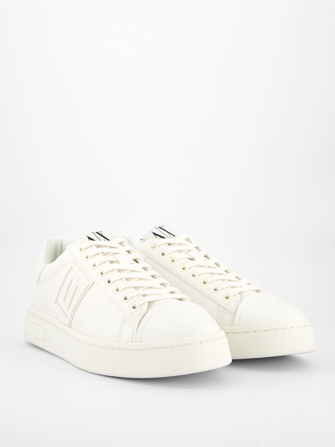 Image 5 of 6 of Armani Exchange Badge Detail Trainers - White