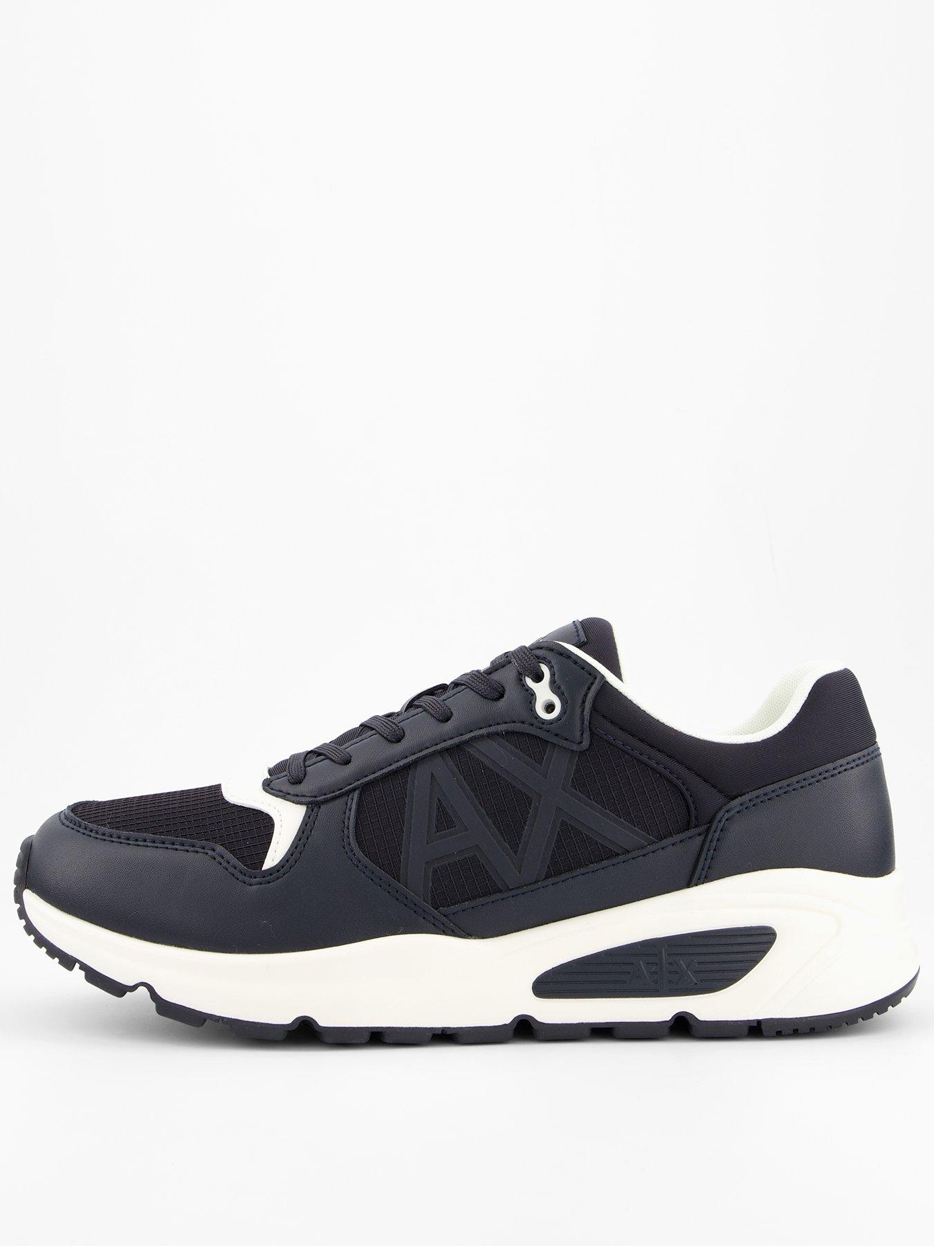 Image 1 of 6 of Armani Exchange Tonal Logo Trainers - Navy
