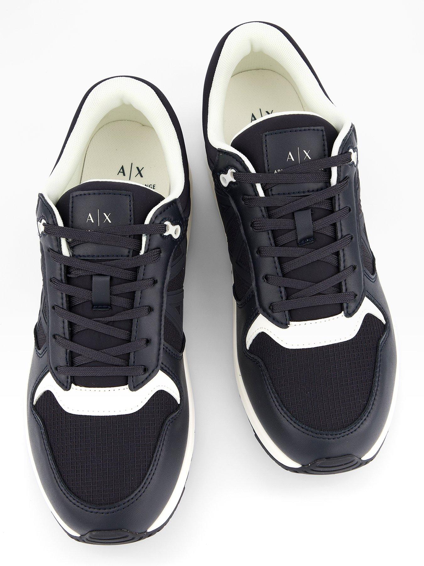 Image 3 of 6 of Armani Exchange Tonal Logo Trainers - Navy