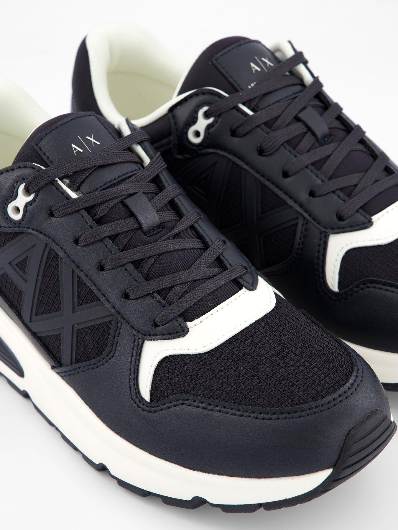 Image 4 of 6 of Armani Exchange Tonal Logo Trainers - Navy