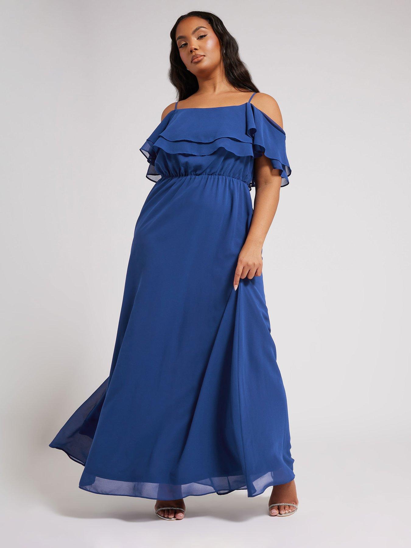 yours-curve-cold-shoulder-dress-blue