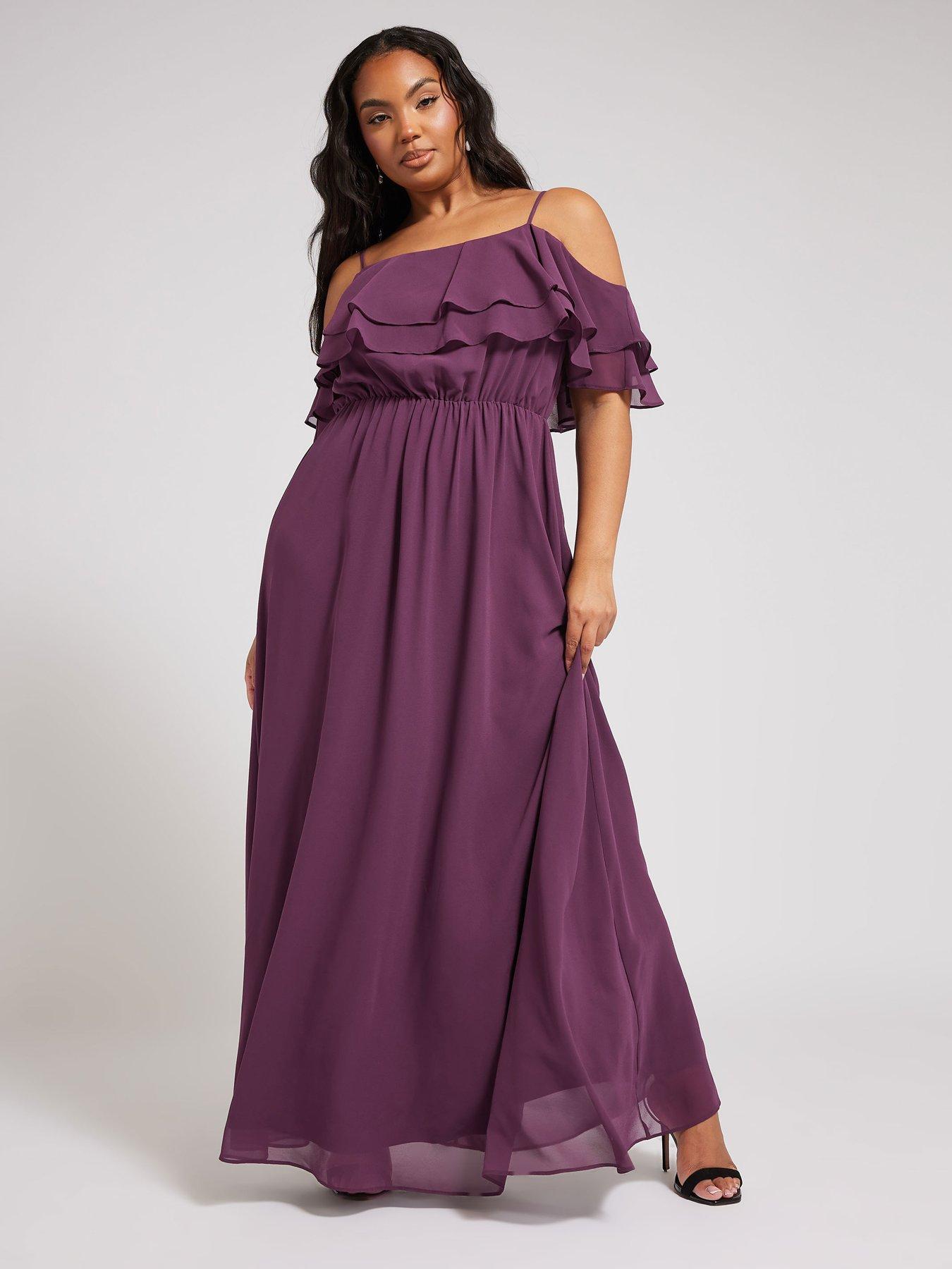 yours-curve-cold-shoulder-dress-purple