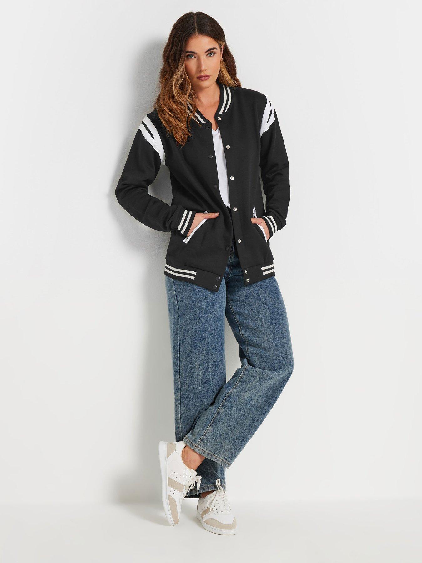 Image 3 of 4 of Long Tall Sally Tall Varsity Bomber Jacket - Black