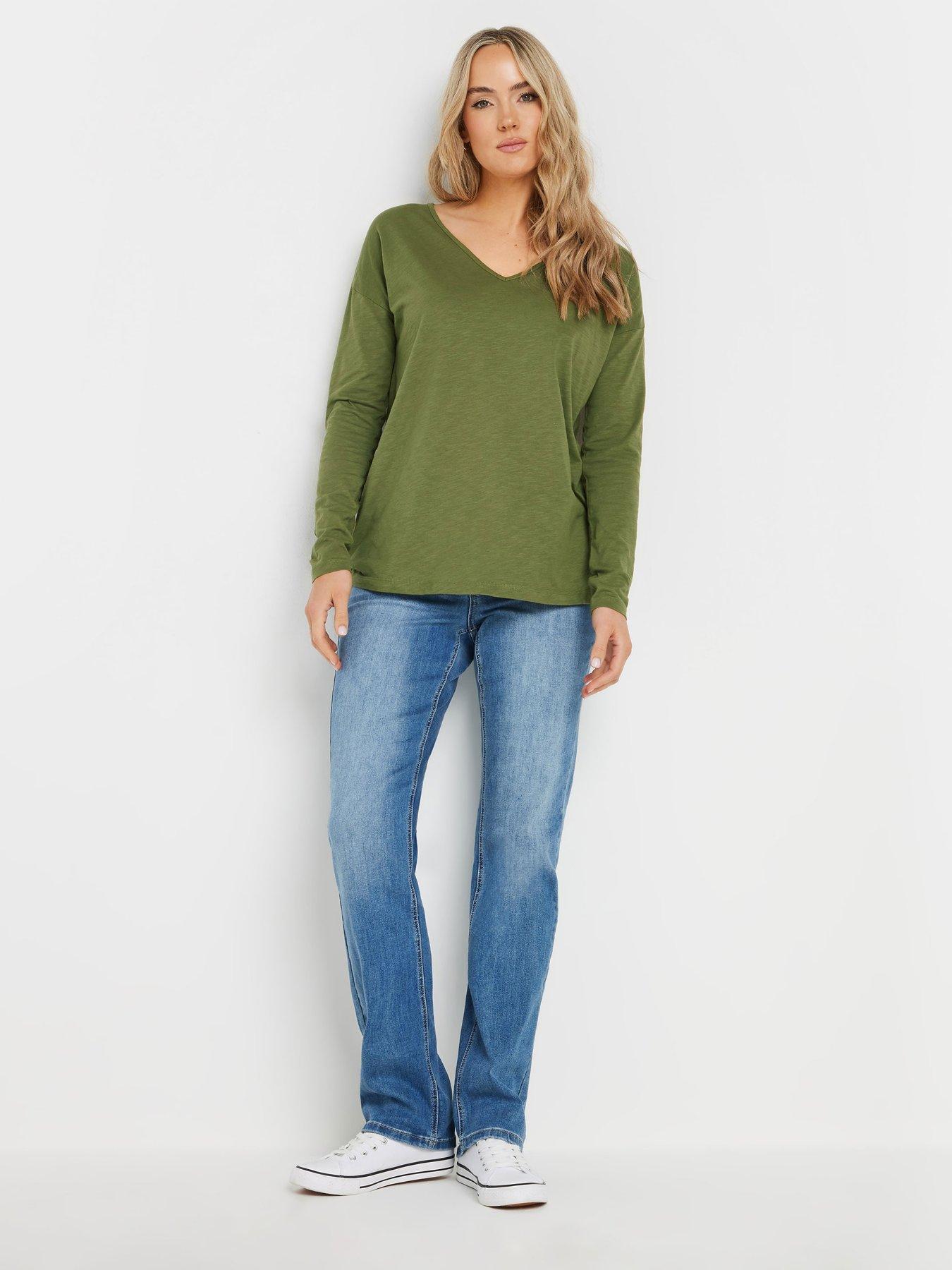Image 3 of 4 of Long Tall Sally Tall 2 Pack V Neck T Shirt - Multi