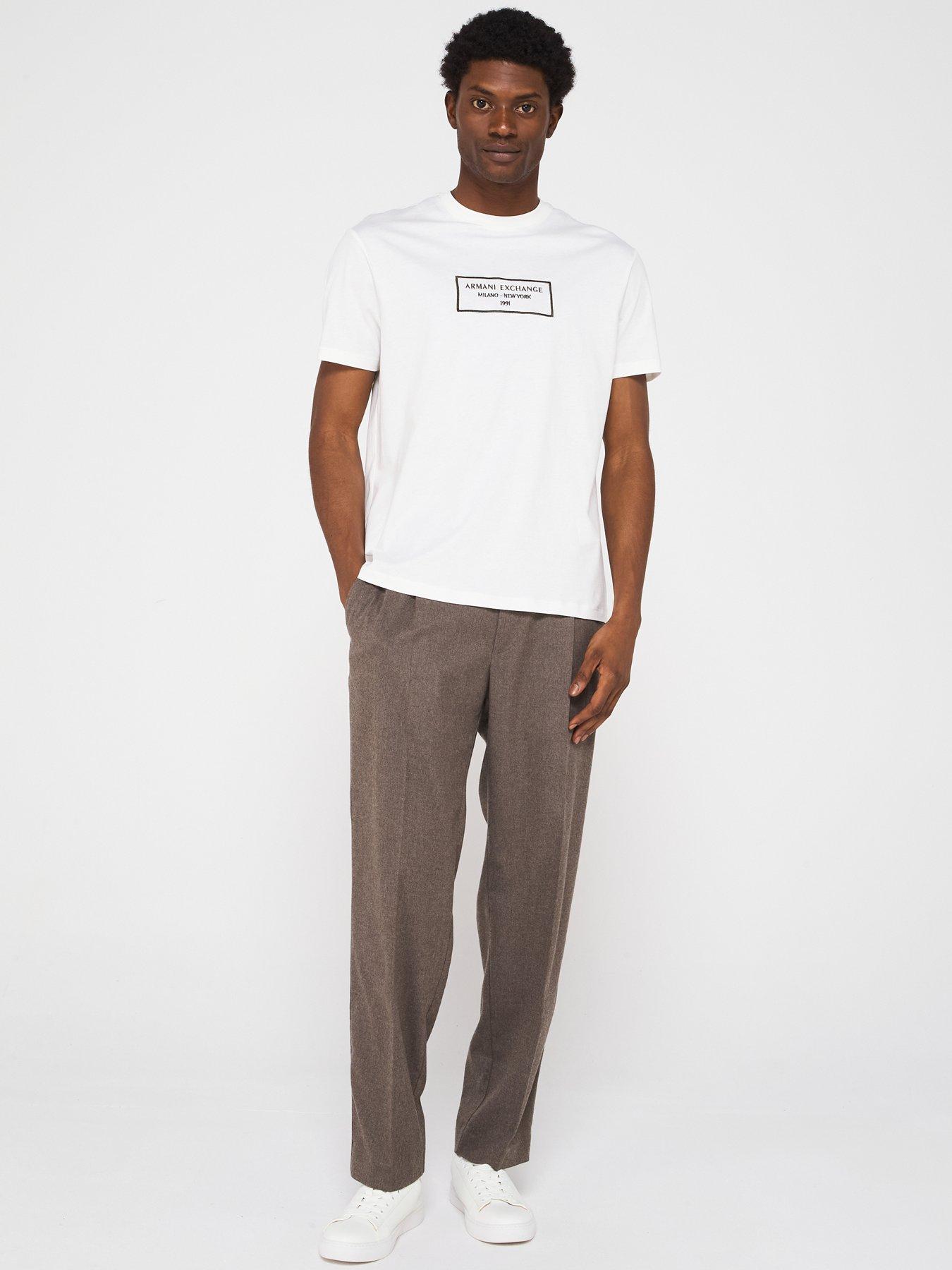 Image 3 of 5 of Armani Exchange Embroidered Logo T-Shirt - White