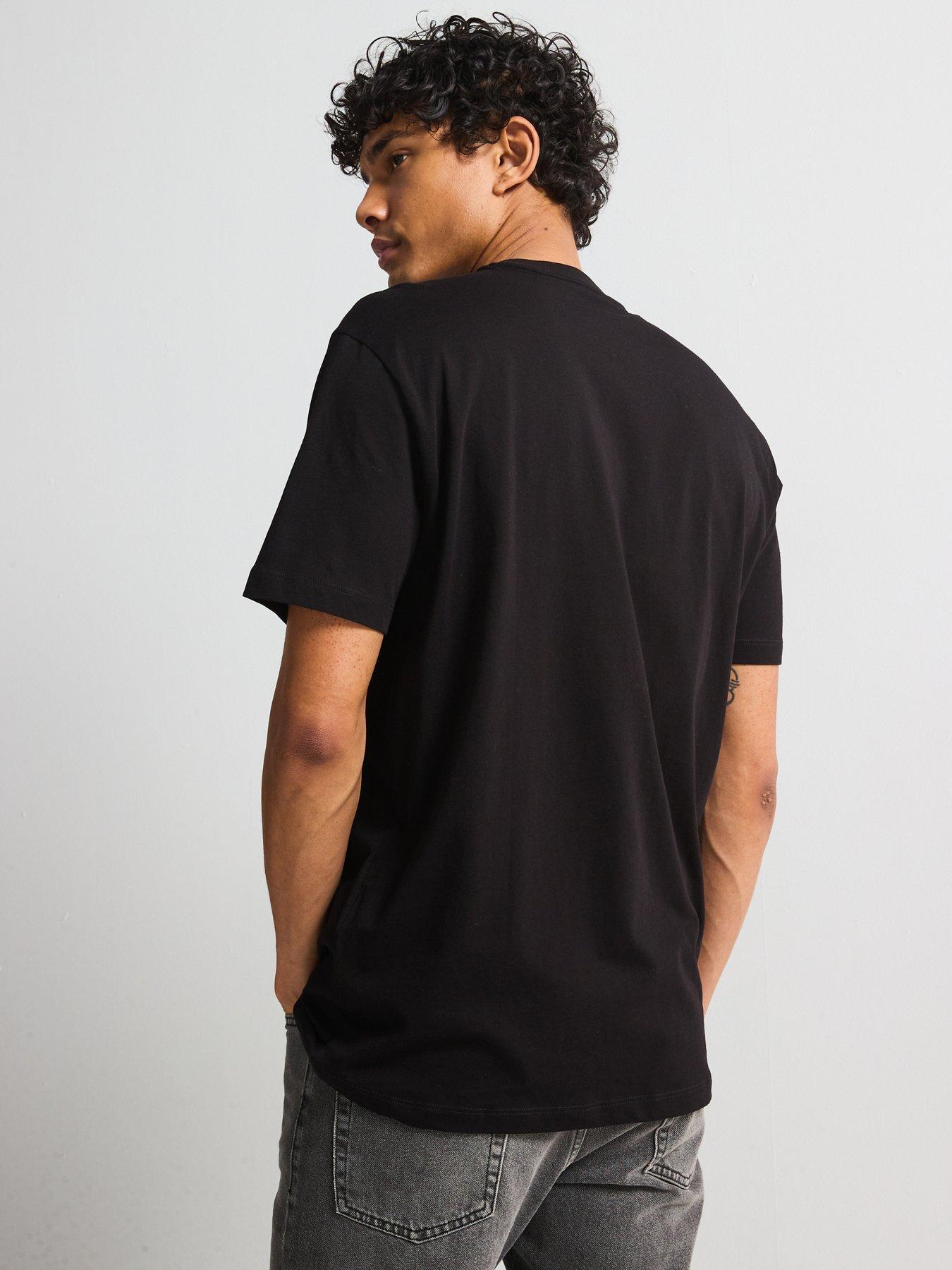 Image 2 of 5 of Armani Exchange Embroidered Logo T-Shirt - Black