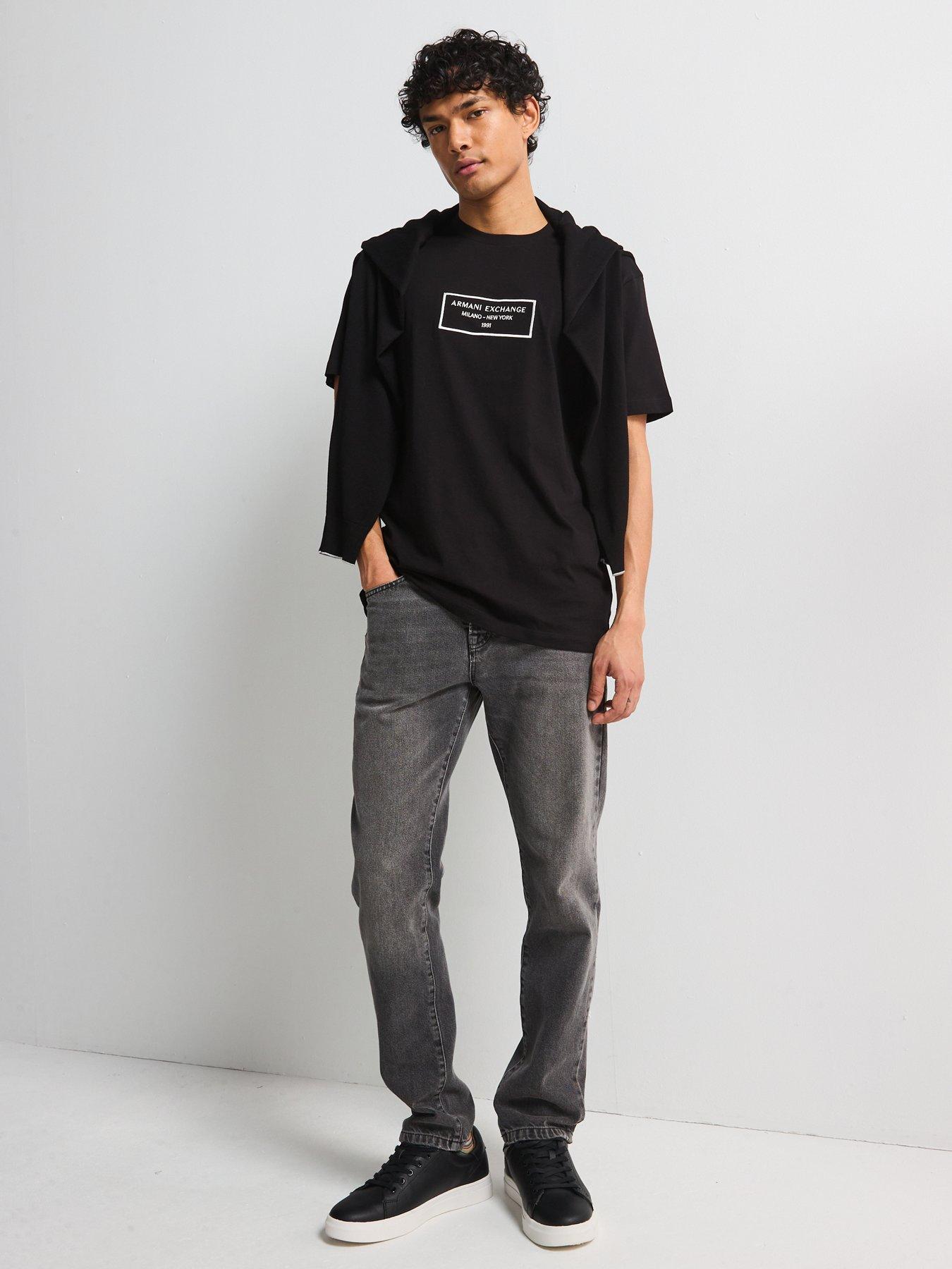 Image 3 of 5 of Armani Exchange Embroidered Logo T-Shirt - Black