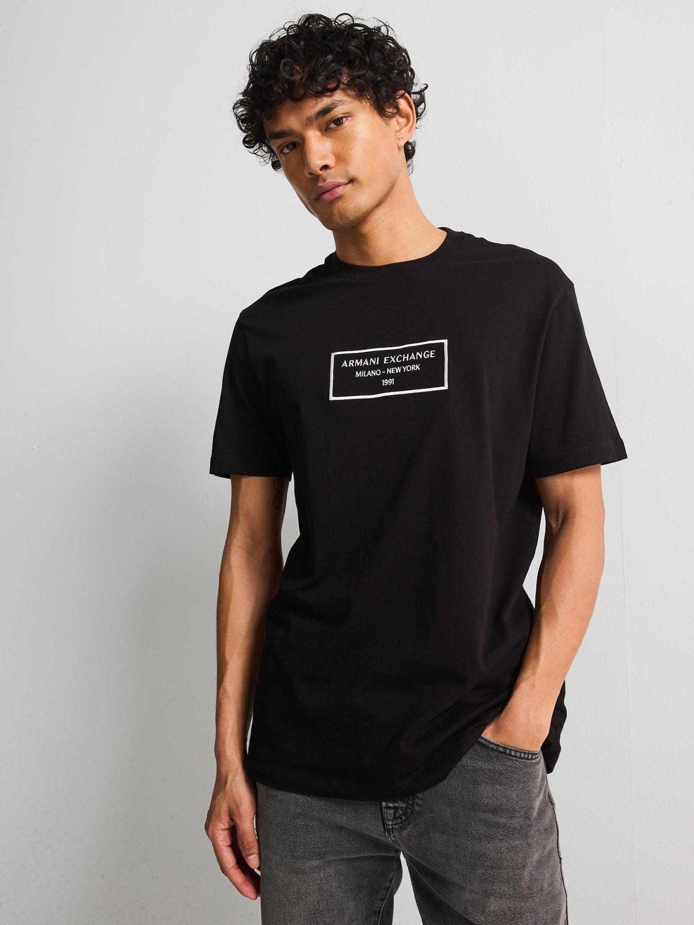 Image 5 of 5 of Armani Exchange Embroidered Logo T-Shirt - Black