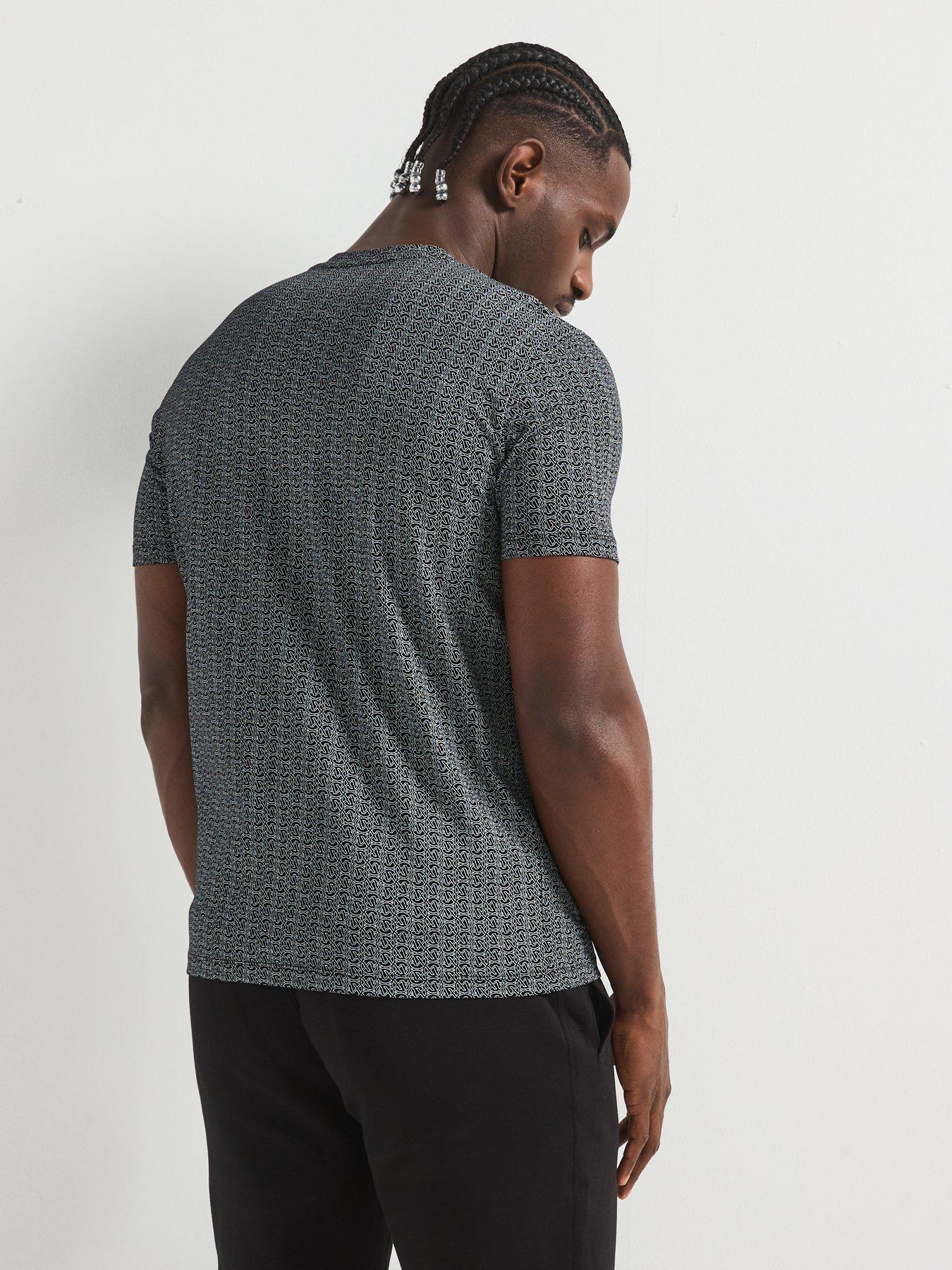 Image 2 of 4 of Armani Exchange Monogram T-Shirt - Black