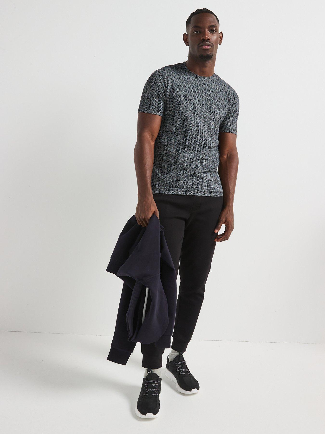 Image 3 of 4 of Armani Exchange Monogram T-Shirt - Black