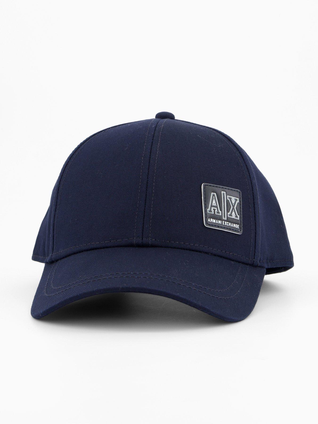 Image 2 of 4 of Armani Exchange Badge Logo Snapback Baseball Cap - Navy