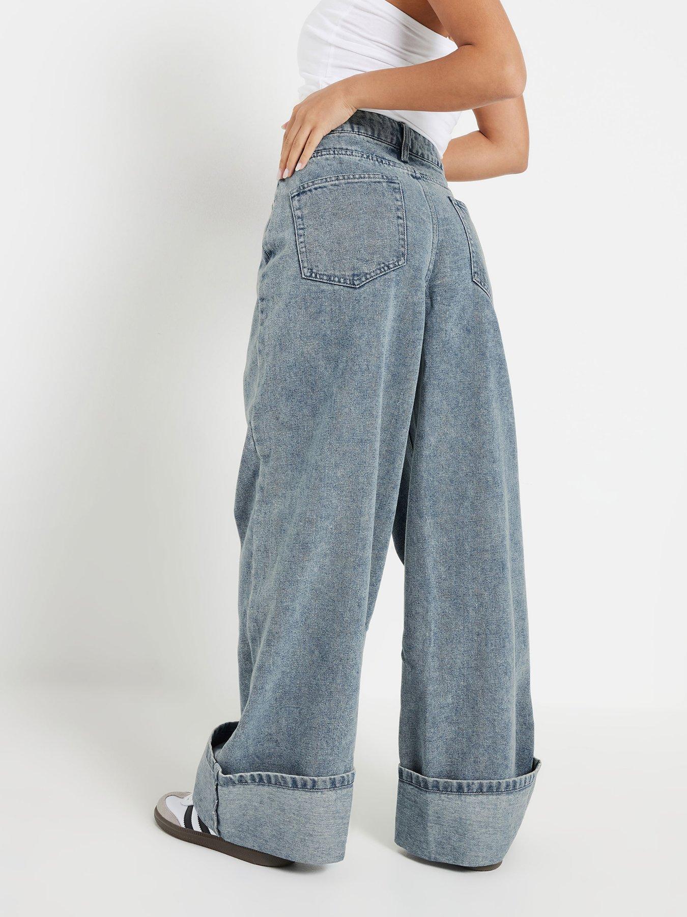 pixiegirl-petite-fold-over-jeans-bluestillFront