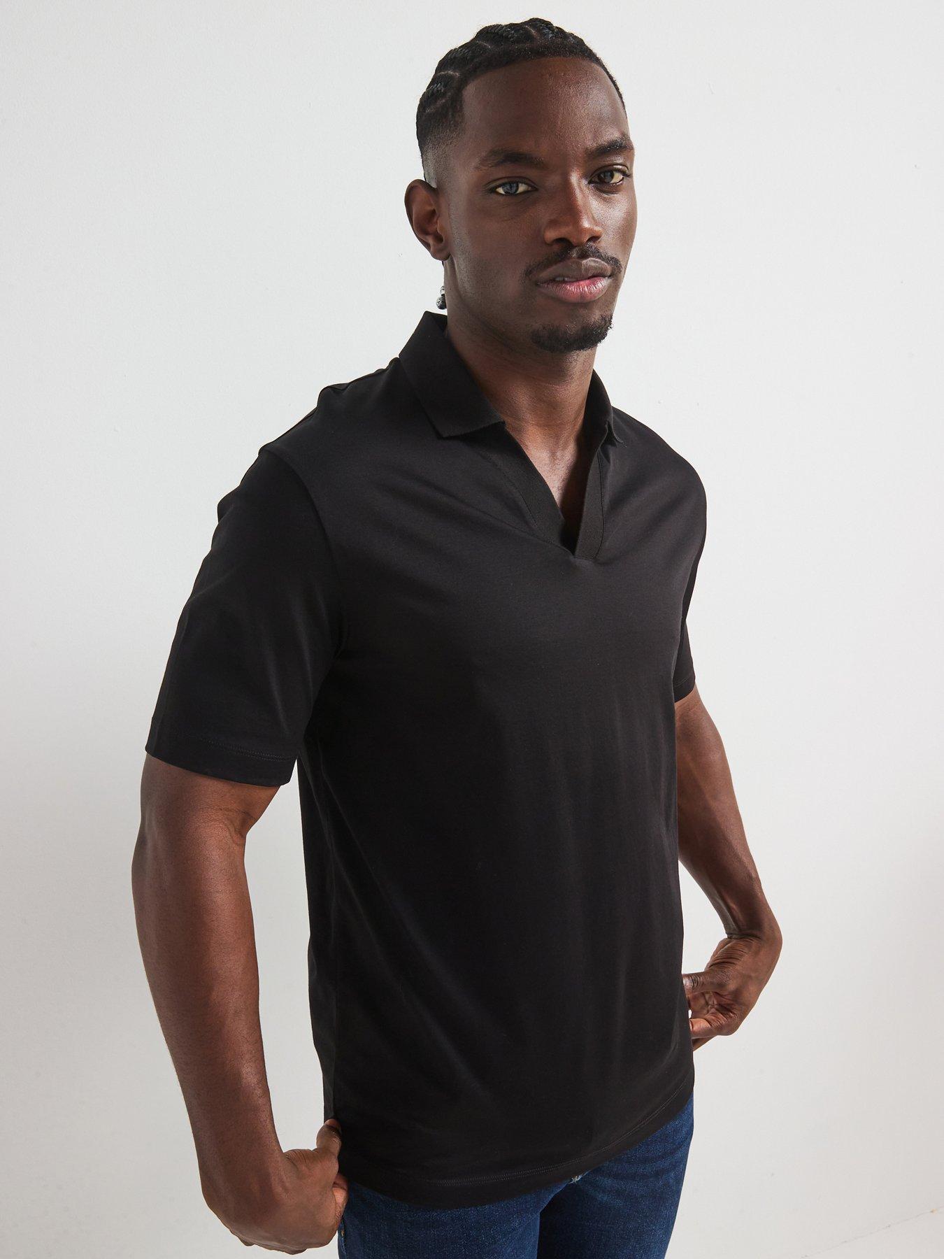 armani-exchange-open-collar-polo-shirt-black