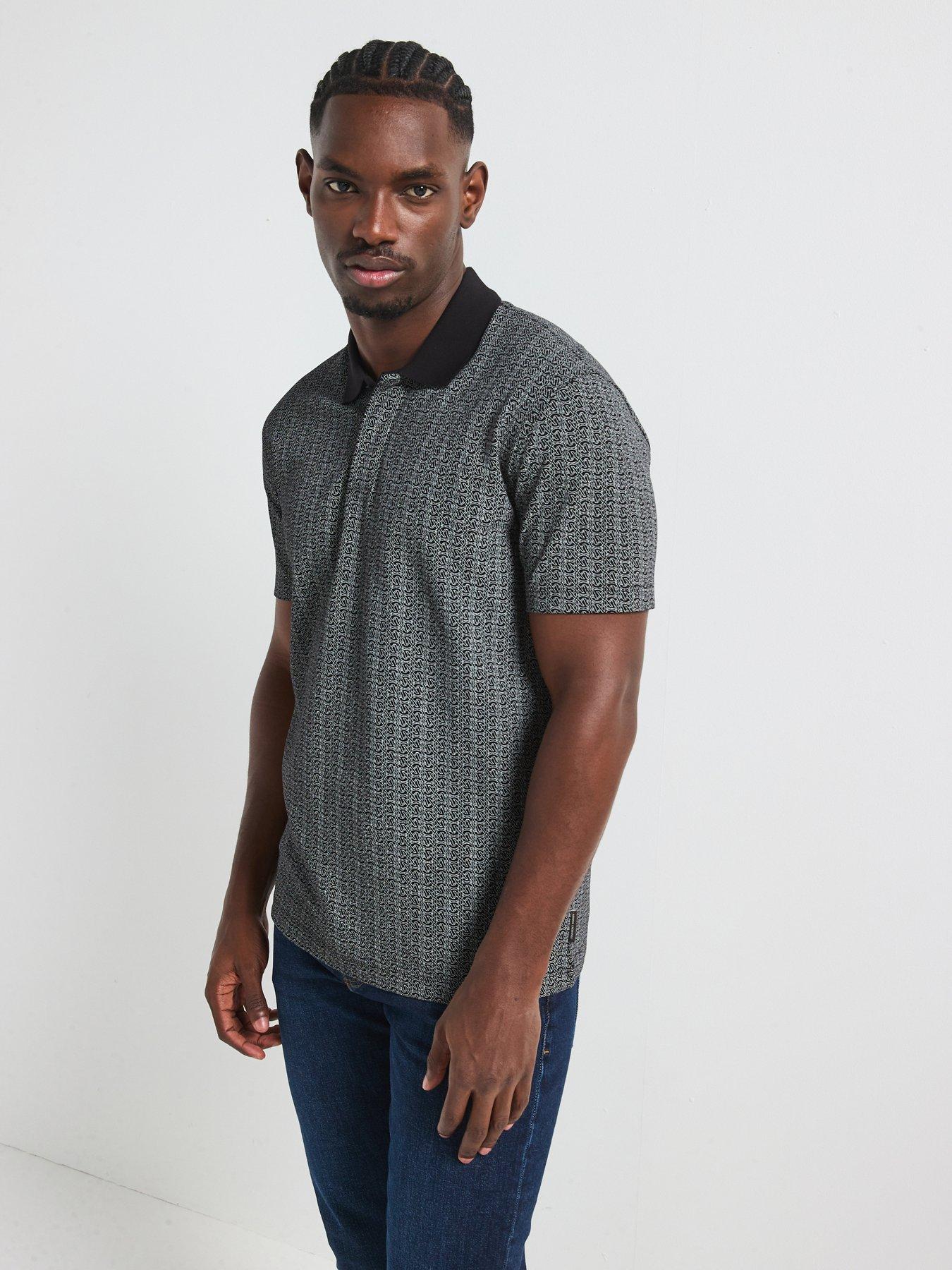 Armani Exchange Armani Exchange AX Print Polo Shirt - Black