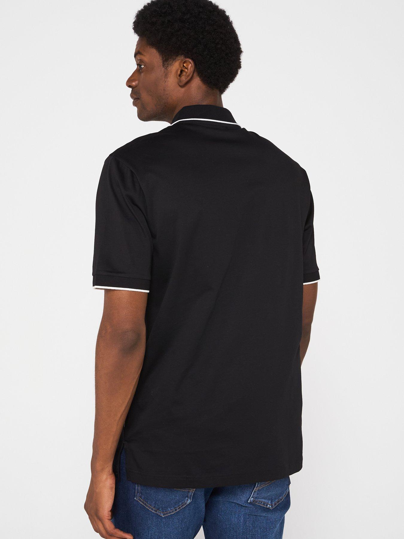 Image 2 of 5 of Armani Exchange Tipped Polo Shirt - Black - Black