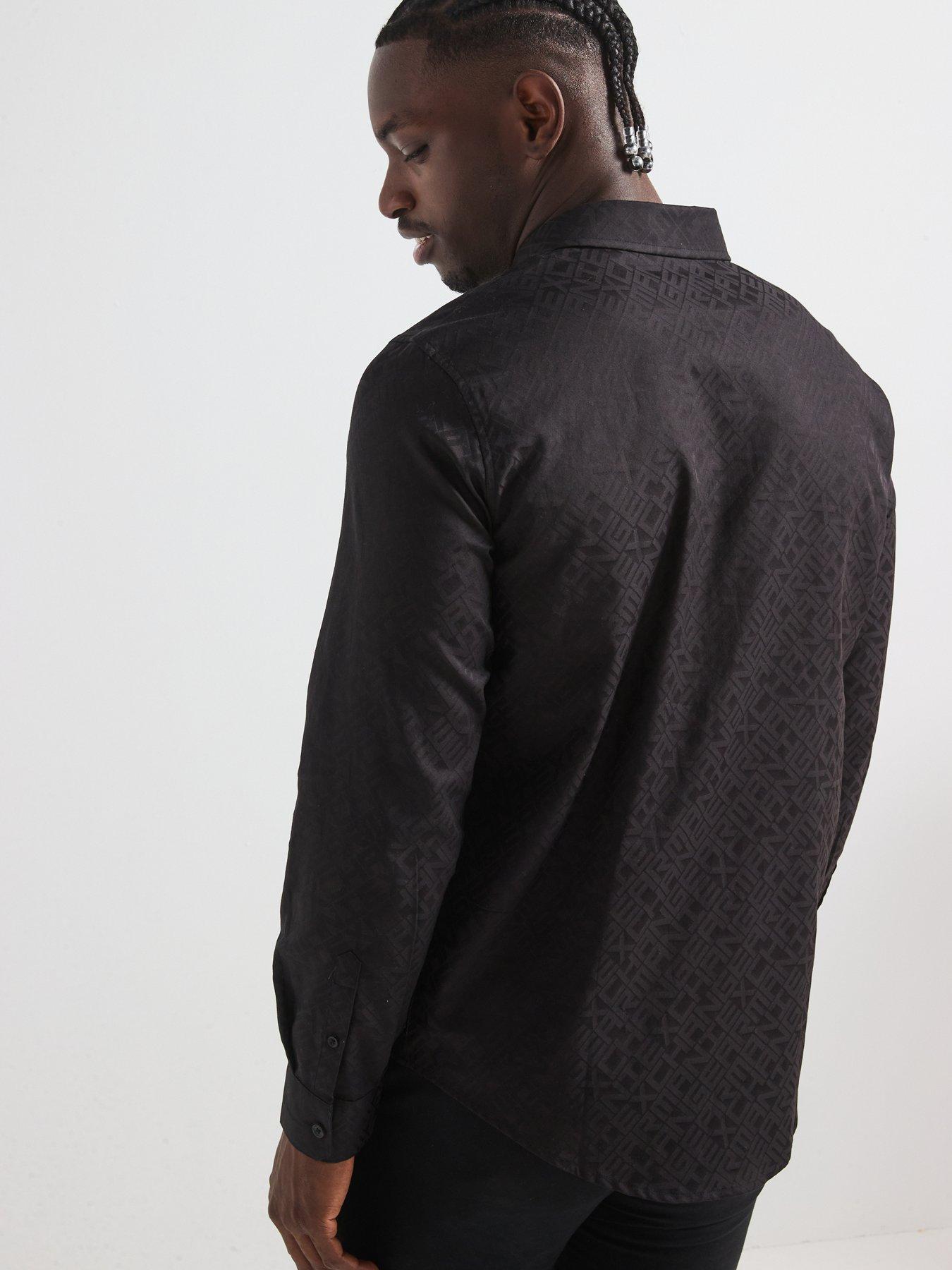 Image 2 of 5 of Armani Exchange Armani Exchange Printed Jacquard Shirt - Black
