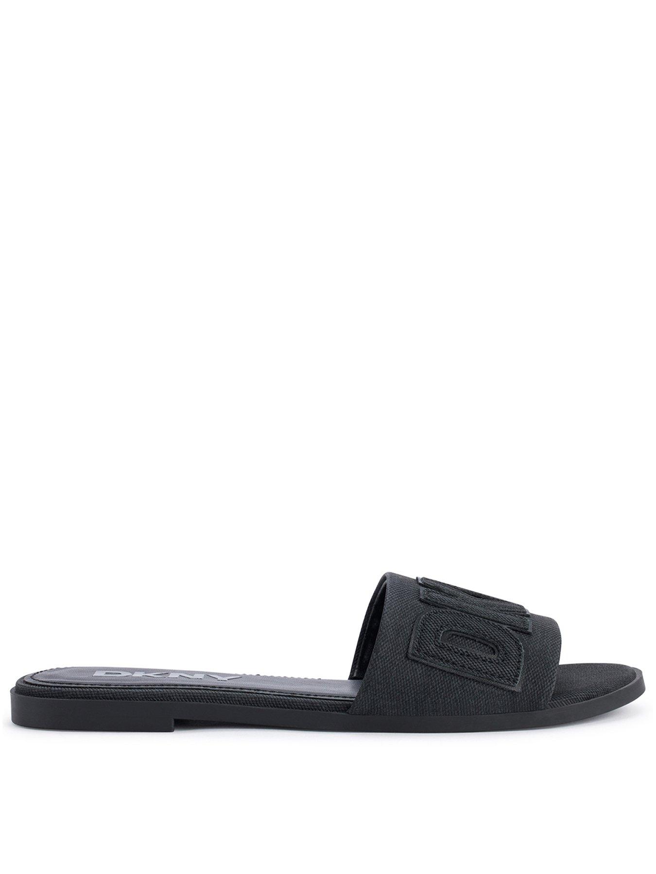 DKNY Wilow Flat Sliders - Black